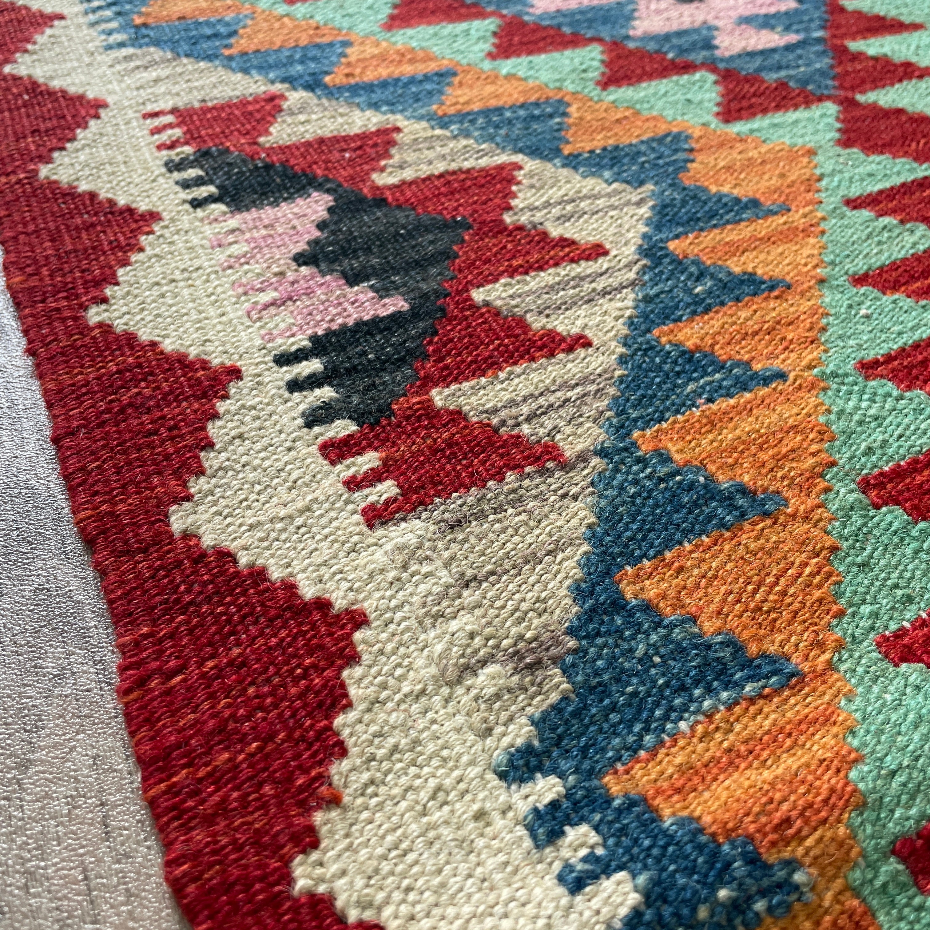200 x 64 cm | Afghan Kilim Runner - Khorasan Rugs