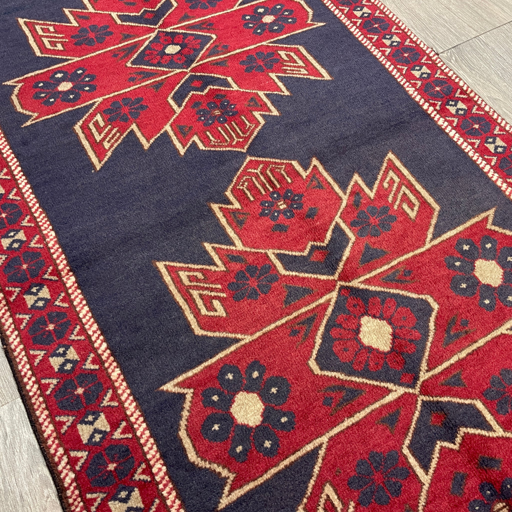 Afghan Herati Baluch Rug (Old 1980)