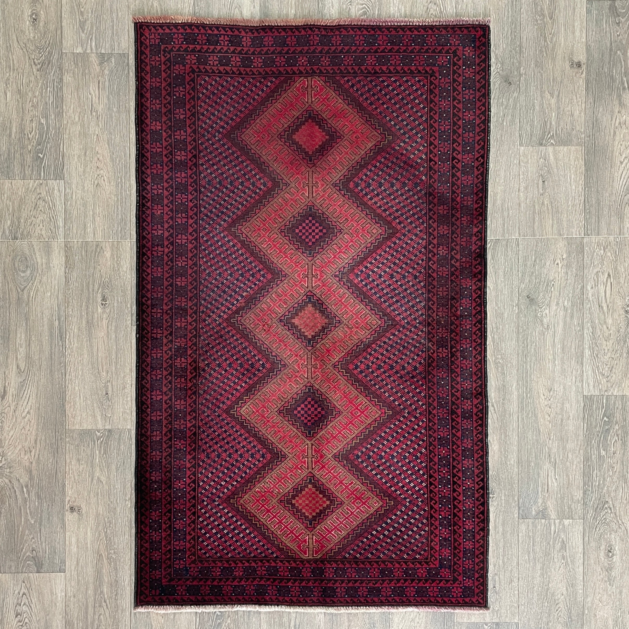 Afghan Herati Baluch Rug (Old 1980)