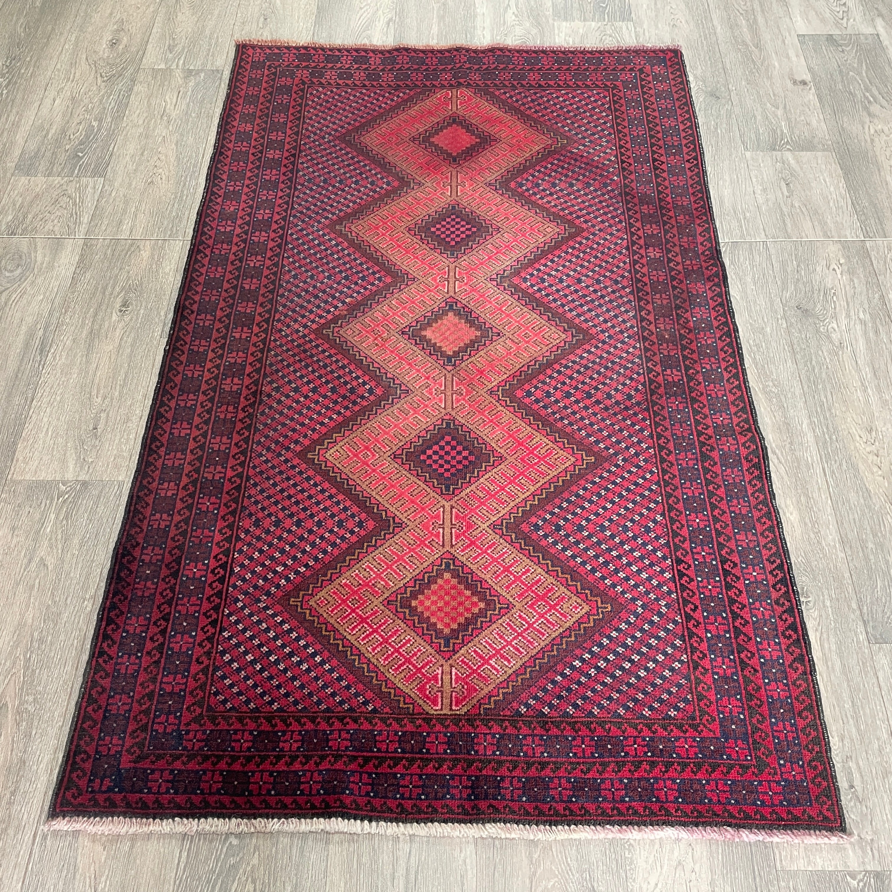 Afghan Herati Baluch Rug (Old 1980)