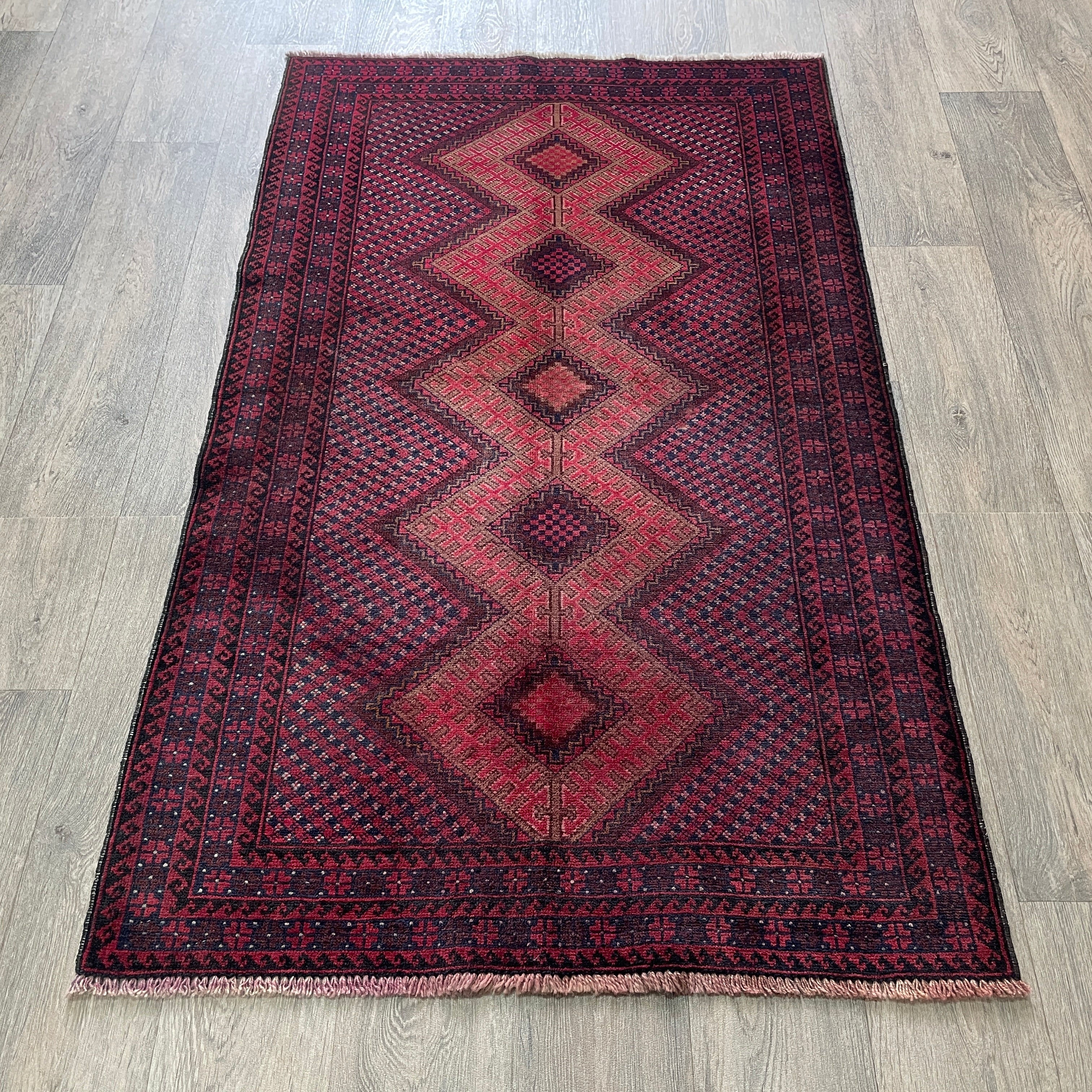 Afghan Herati Baluch Rug (Old 1980)