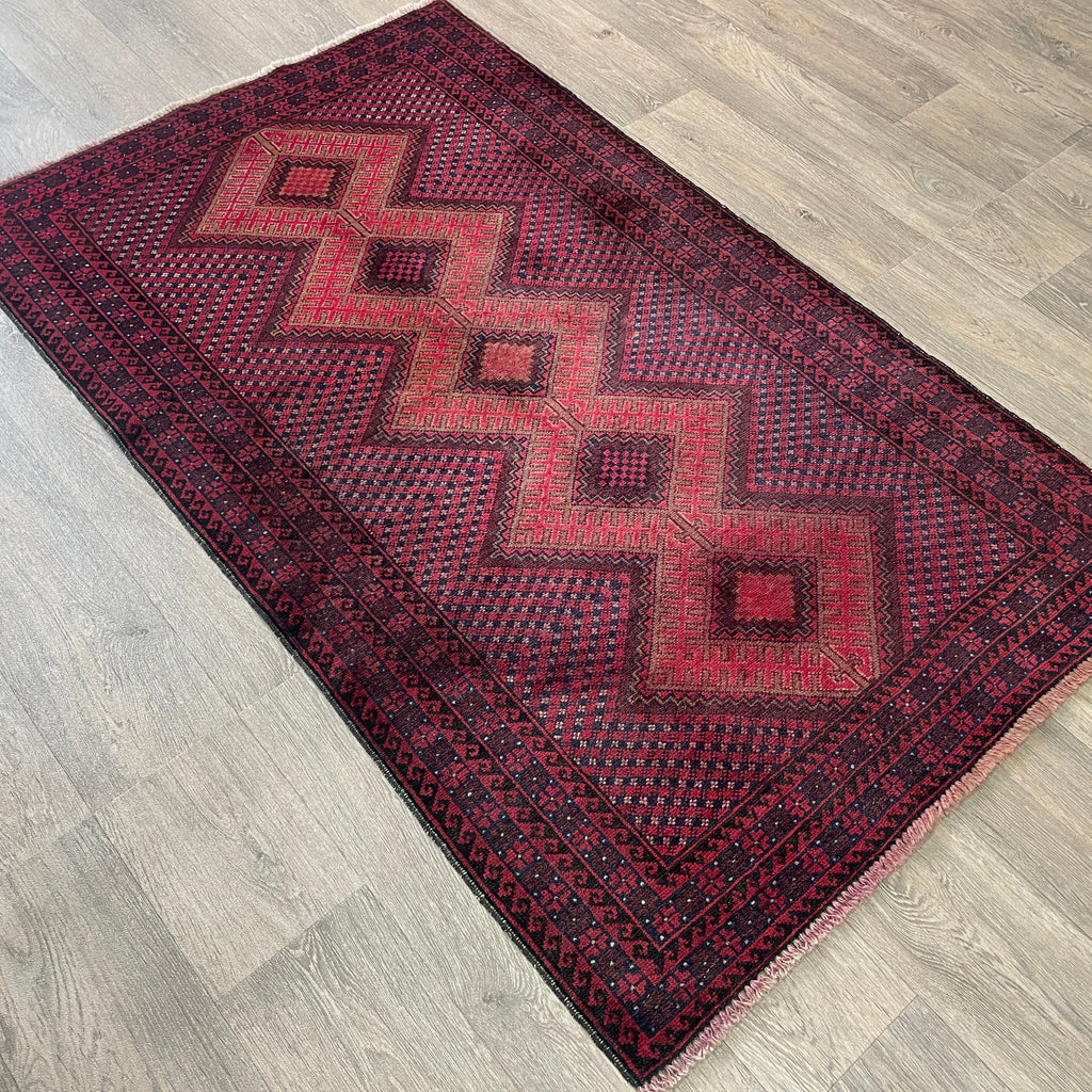 Afghan Herati Baluch Rug (Old 1980)