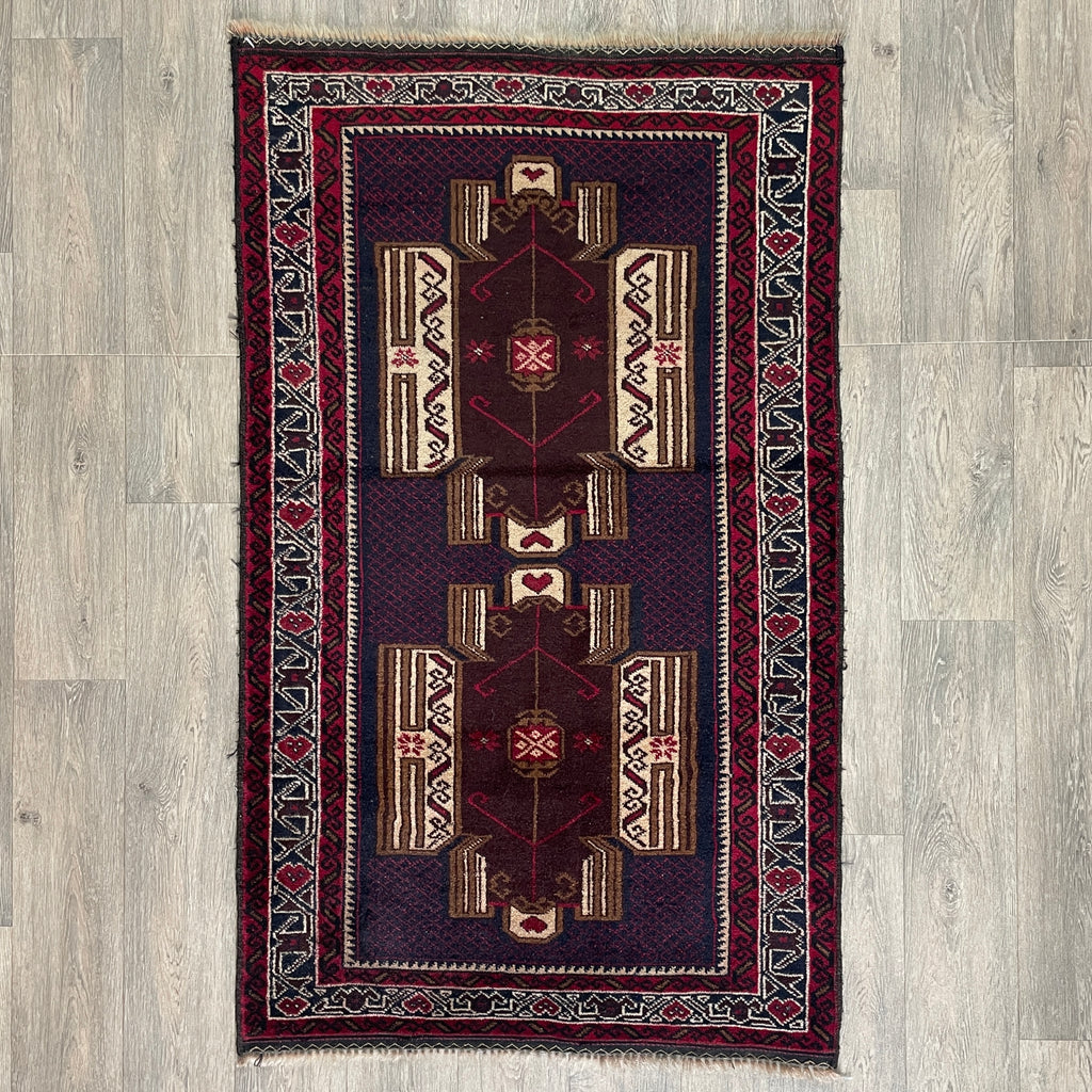 Afghan Herati Baluch Rug (Old 1980)