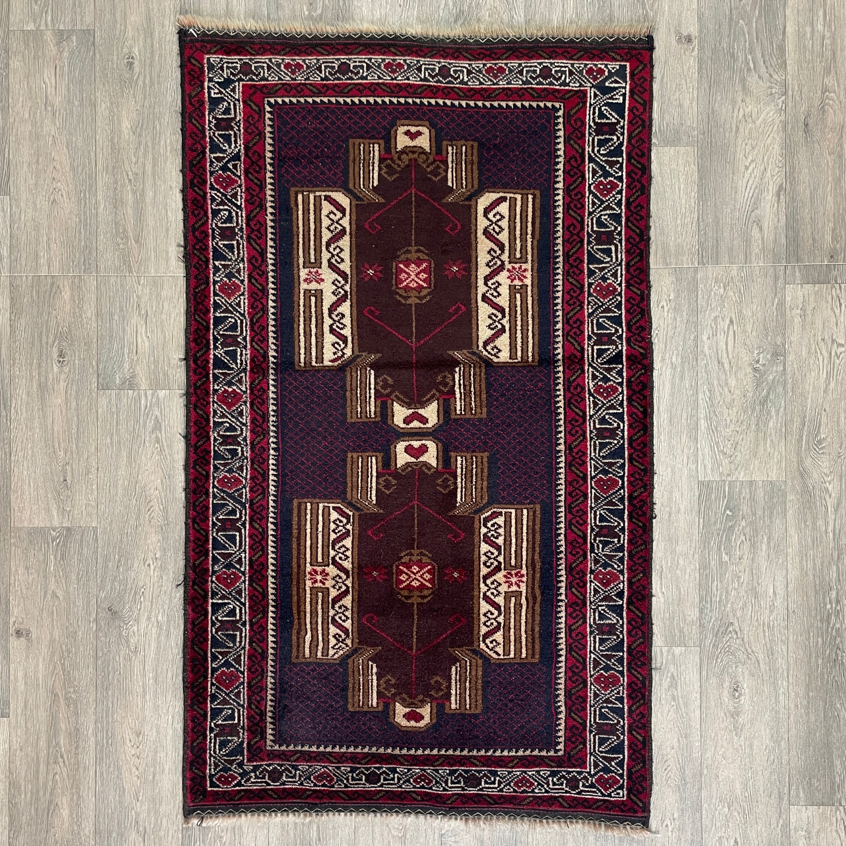 Afghan Herati Baluch Rug (Old 1980)