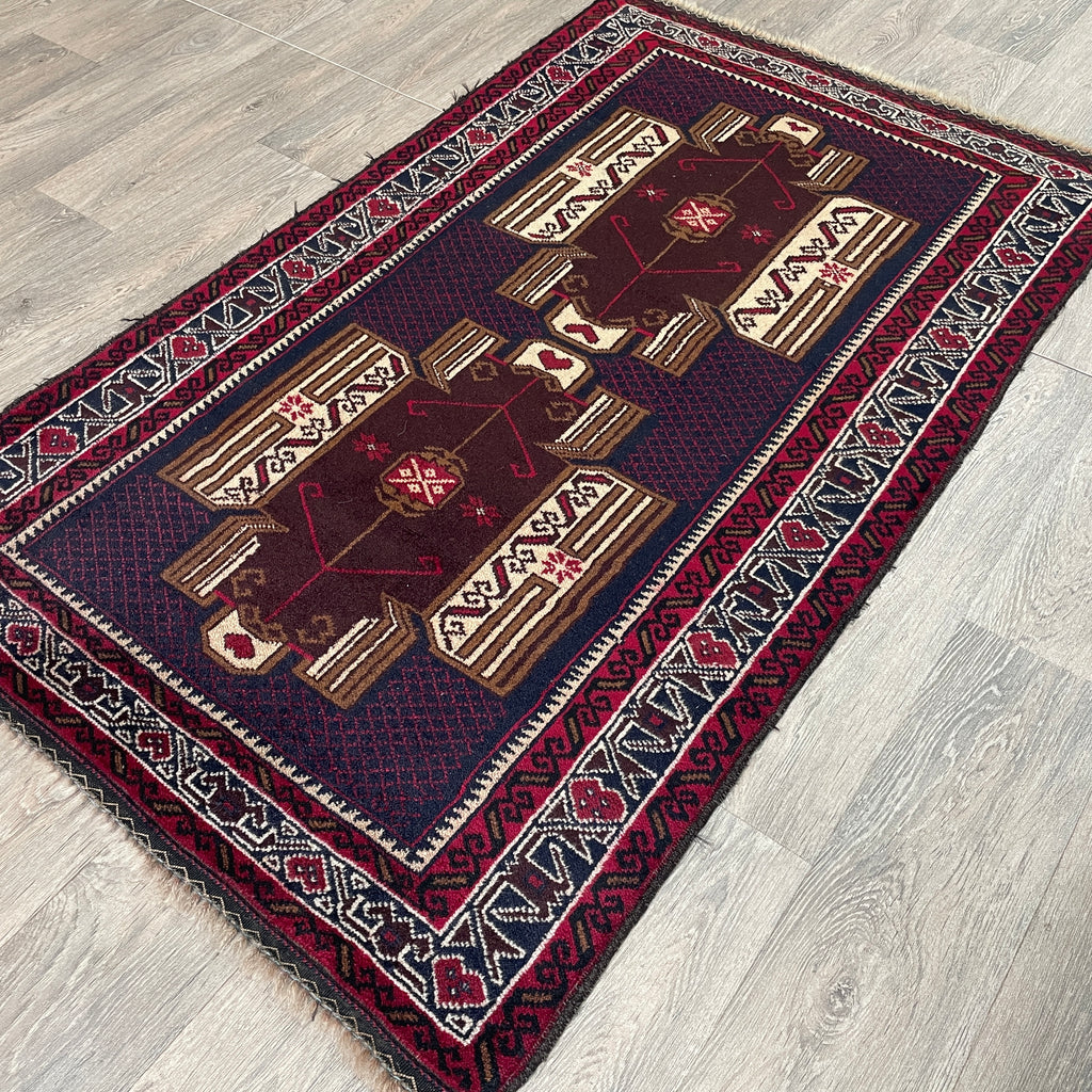 Afghan Herati Baluch Rug (Old 1980)