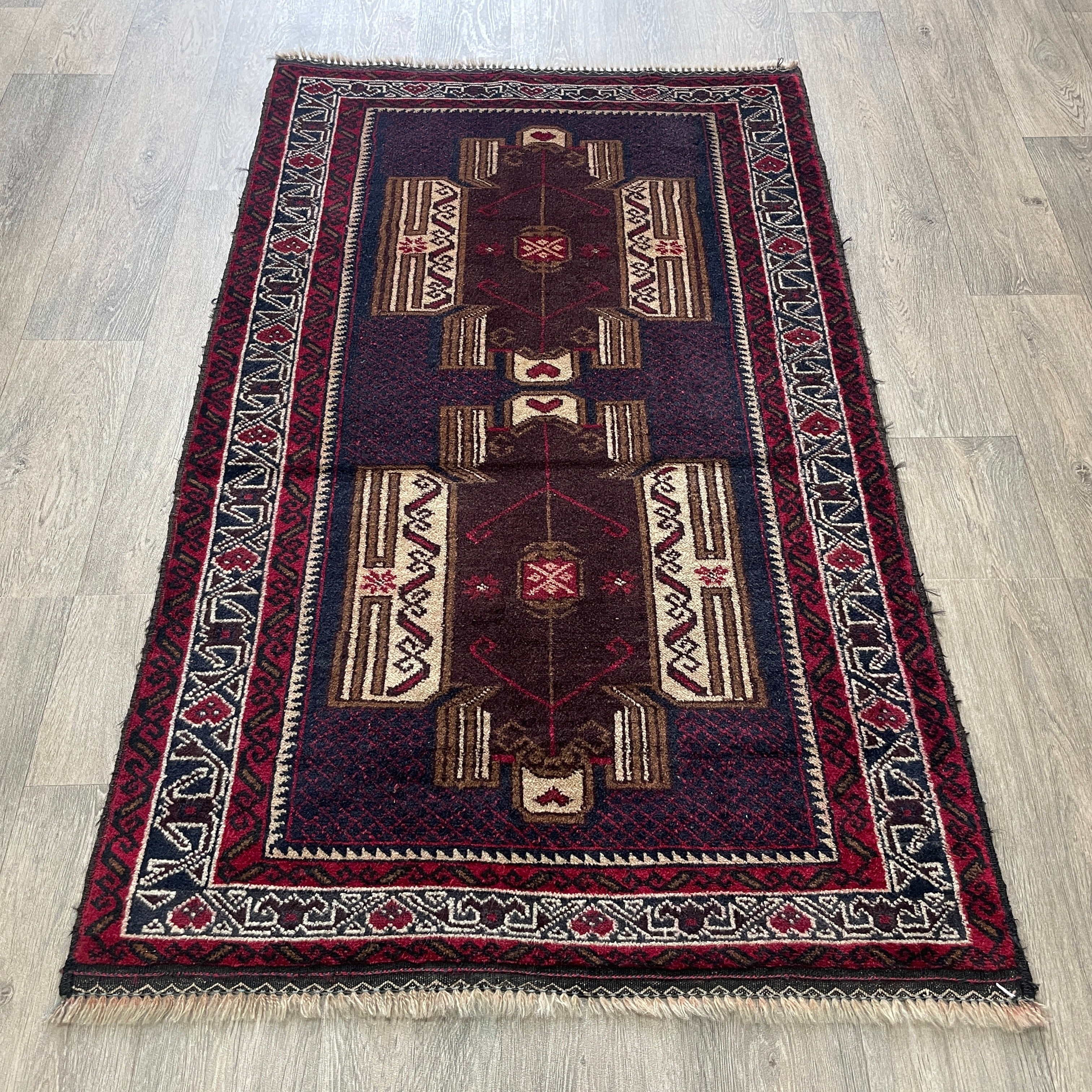 Afghan Herati Baluch Rug (Old 1980)