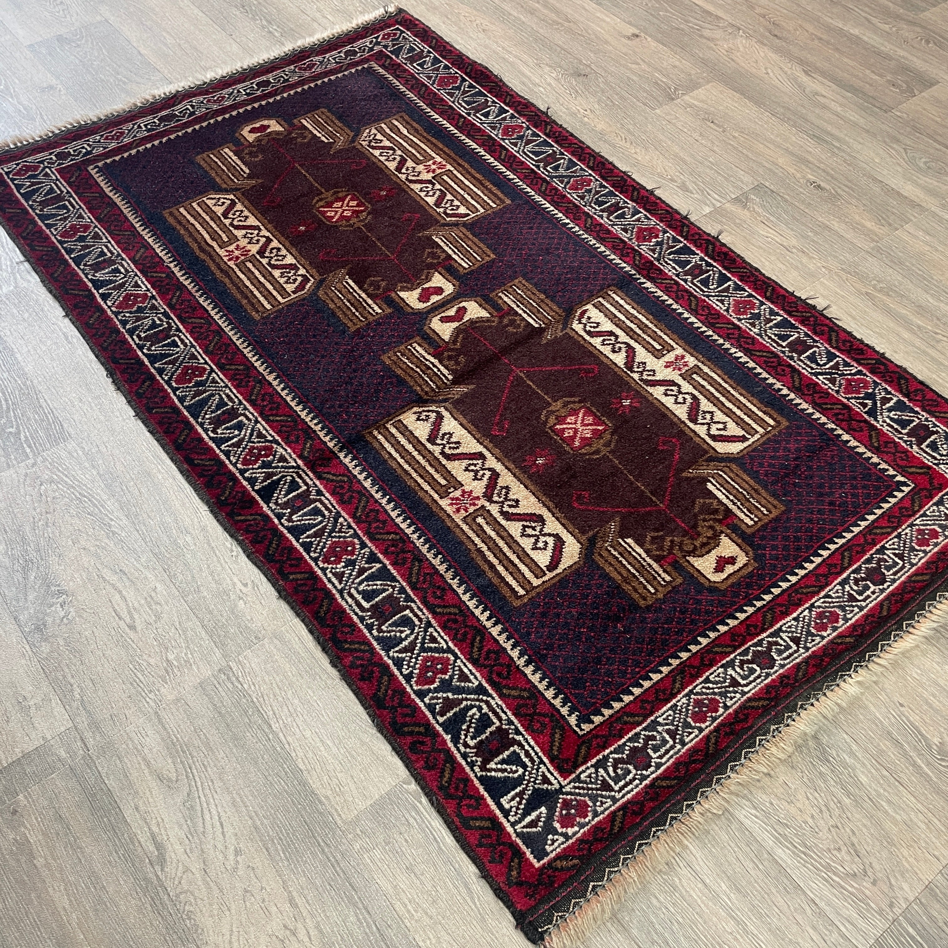 Afghan Herati Baluch Rug (Old 1980)