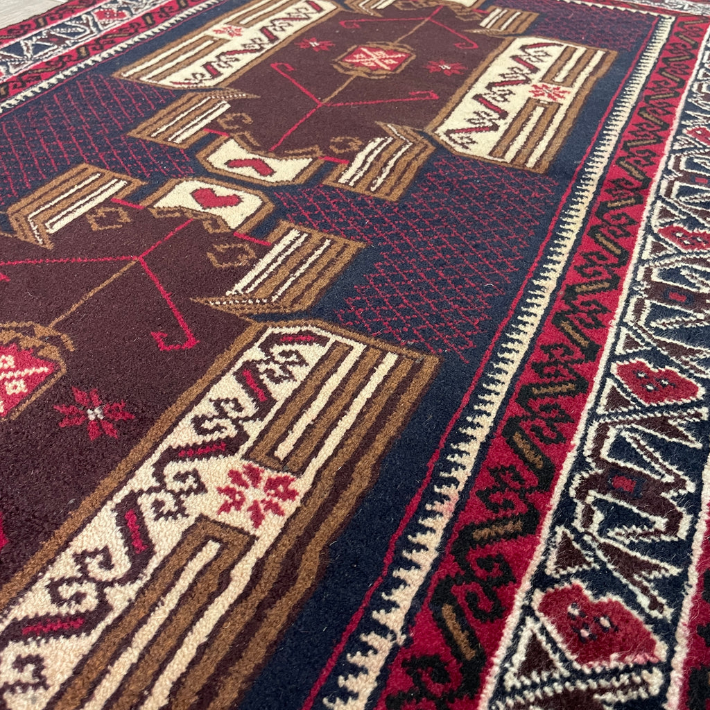 Afghan Herati Baluch Rug (Old 1980)