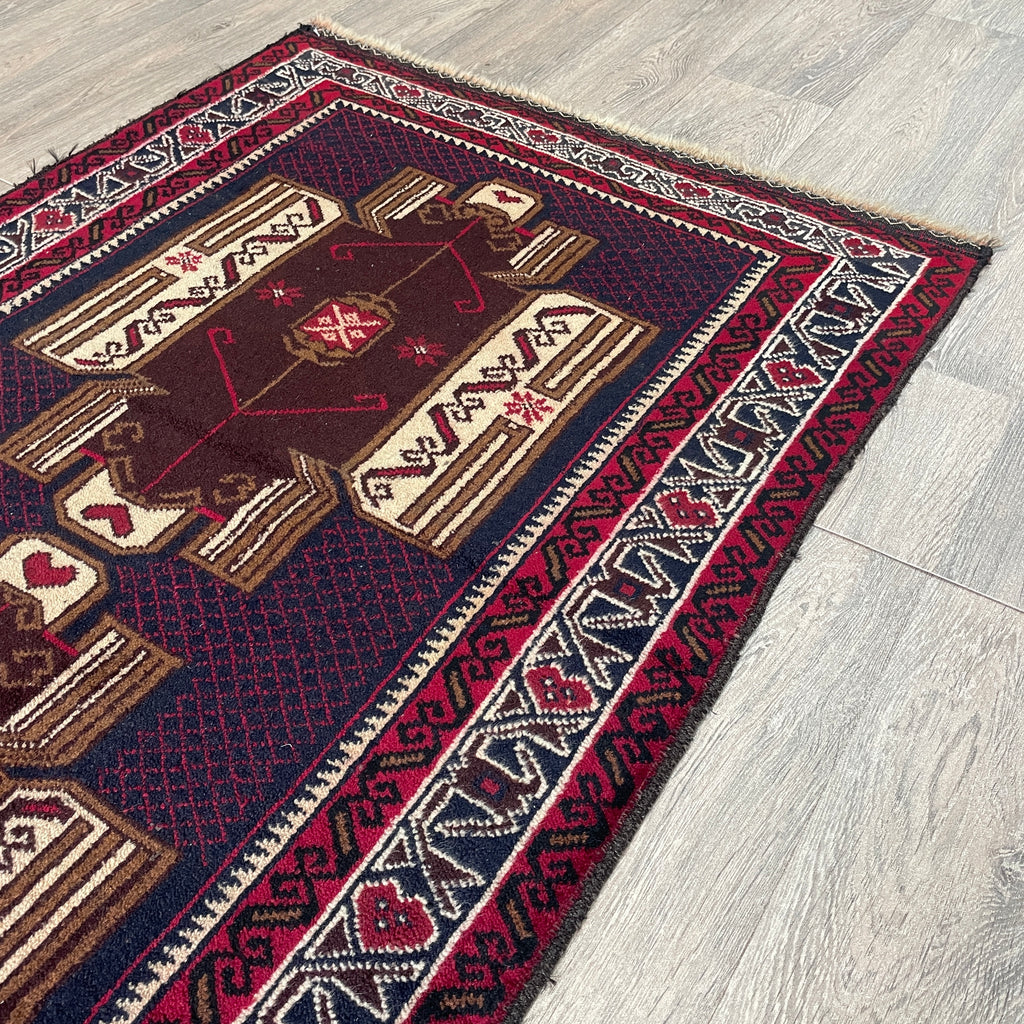 Afghan Herati Baluch Rug (Old 1980)