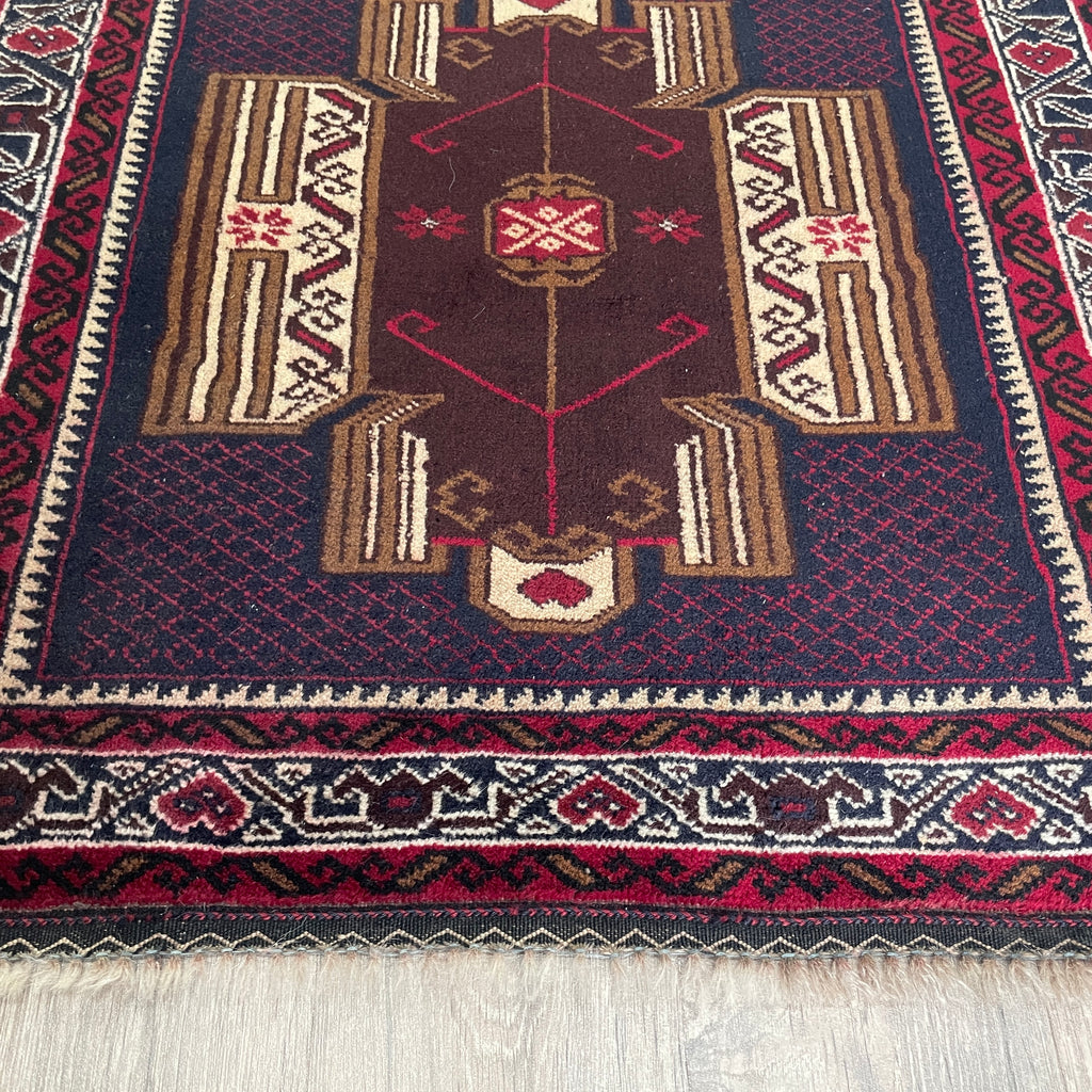 Afghan Herati Baluch Rug (Old 1980)