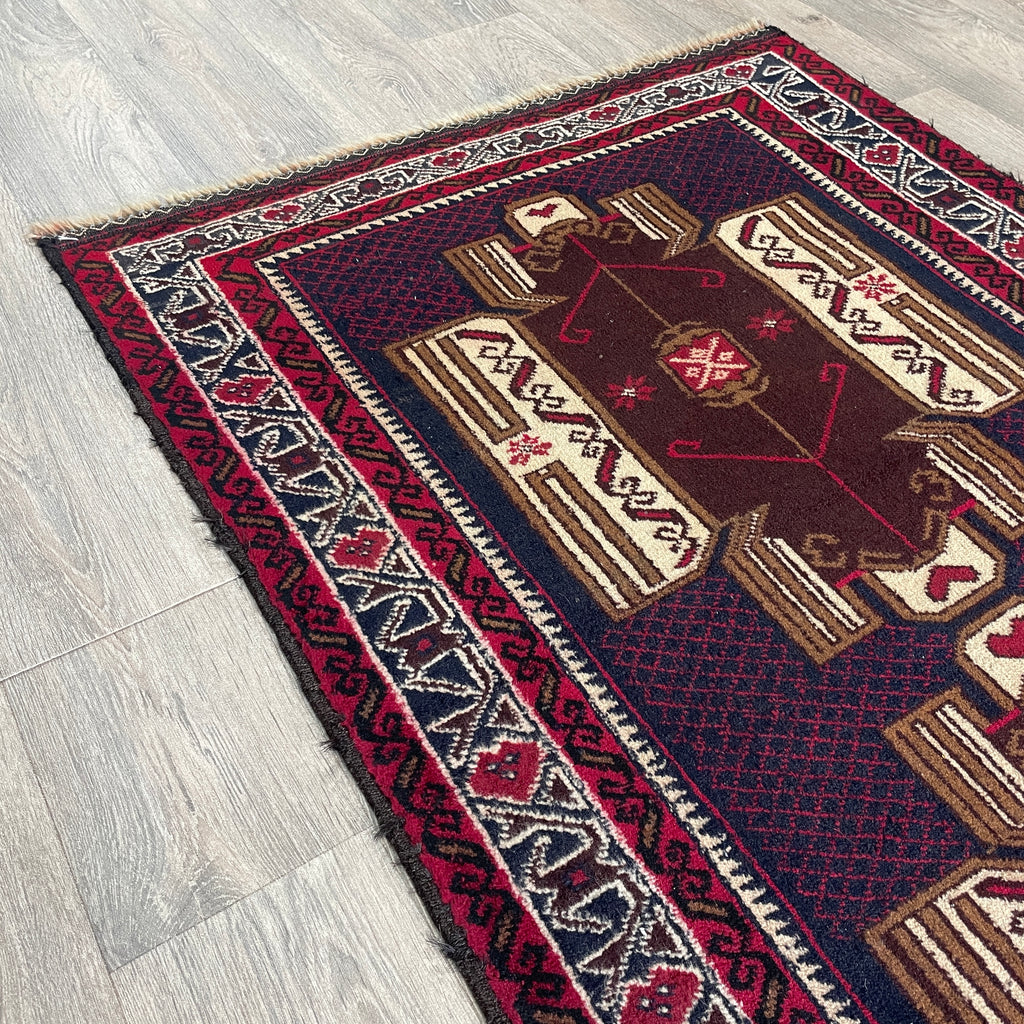 Afghan Herati Baluch Rug (Old 1980)