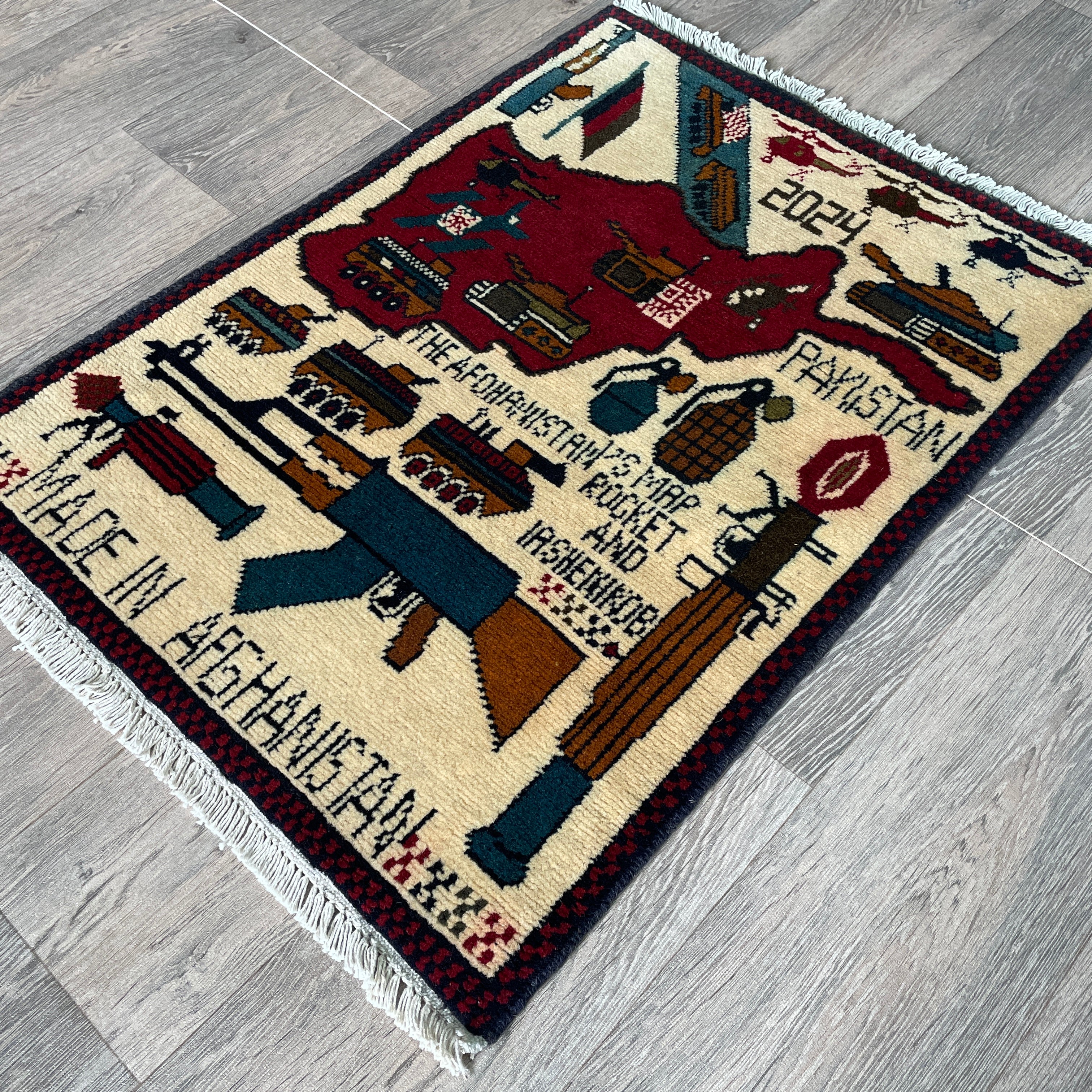 83 x 58 cm | Afghan Soviet War Rug - Khorasan Rugs