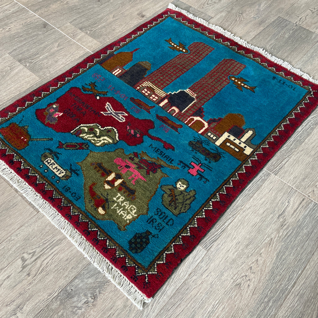 81 x 62 cm | Afghan 9/11 War Rug