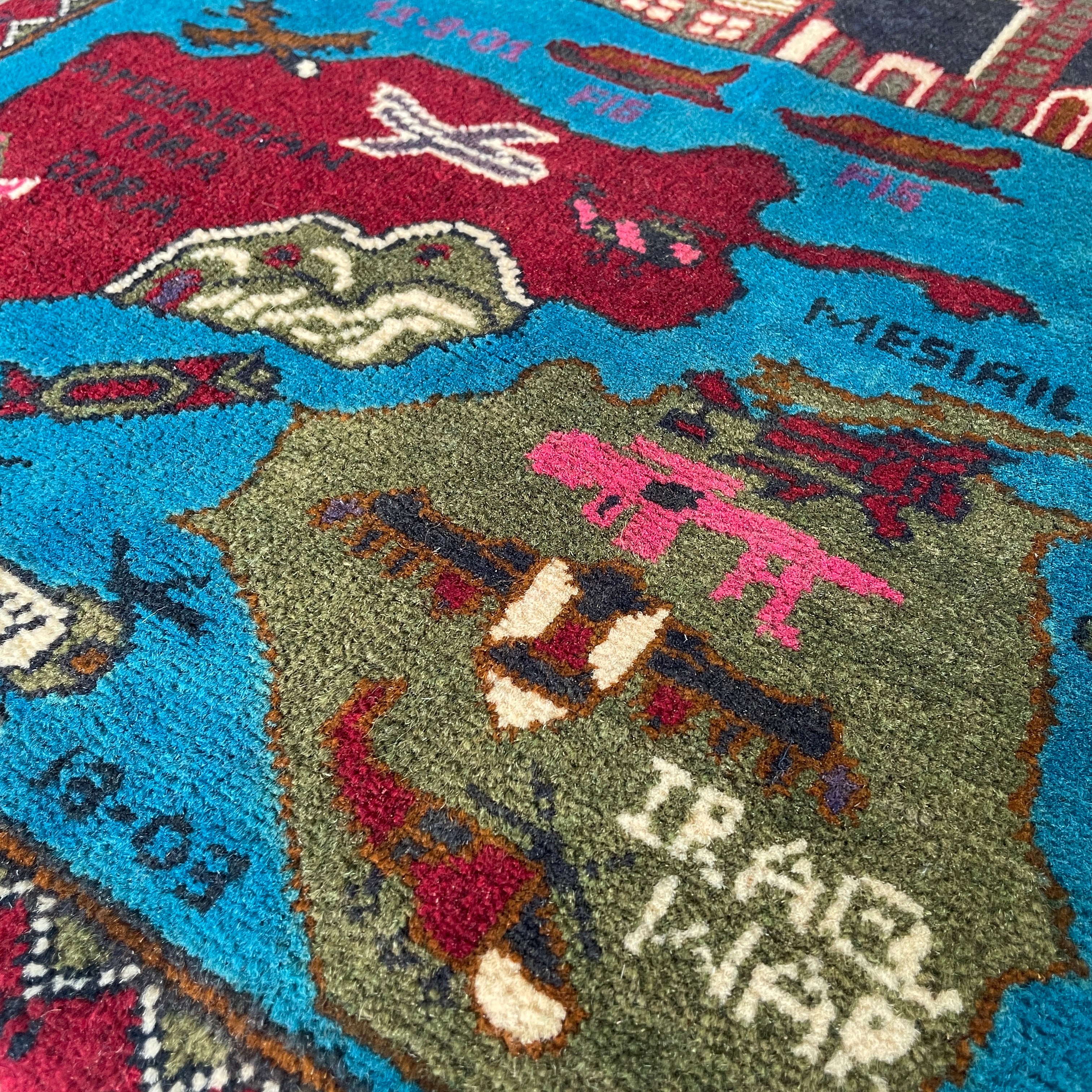 81 x 62 cm | Afghan 9/11 War Rug - Khorasan Rugs