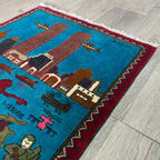 81 x 62 cm | Afghan 9/11 War Rug - Khorasan Rugs