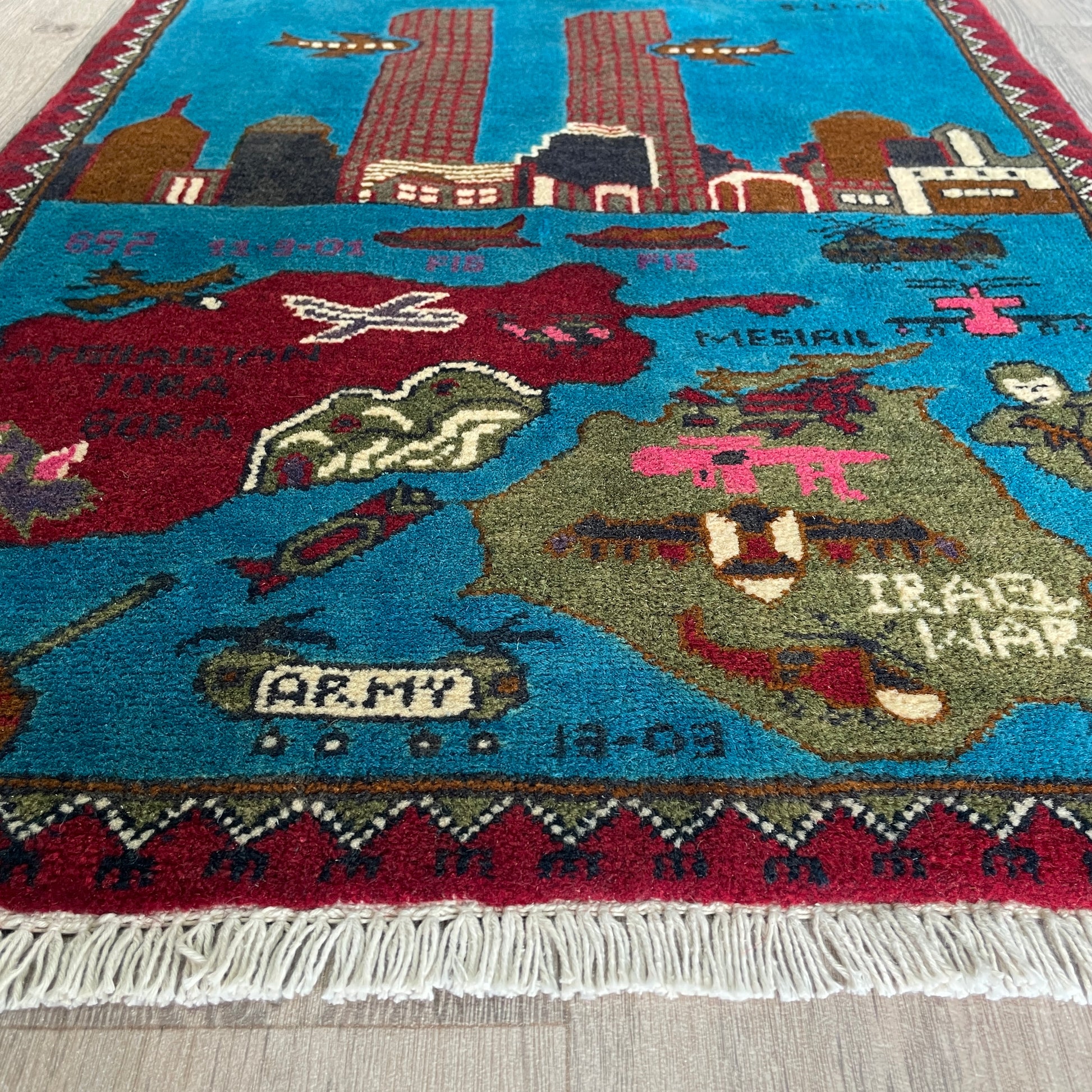 81 x 62 cm | Afghan 9/11 War Rug