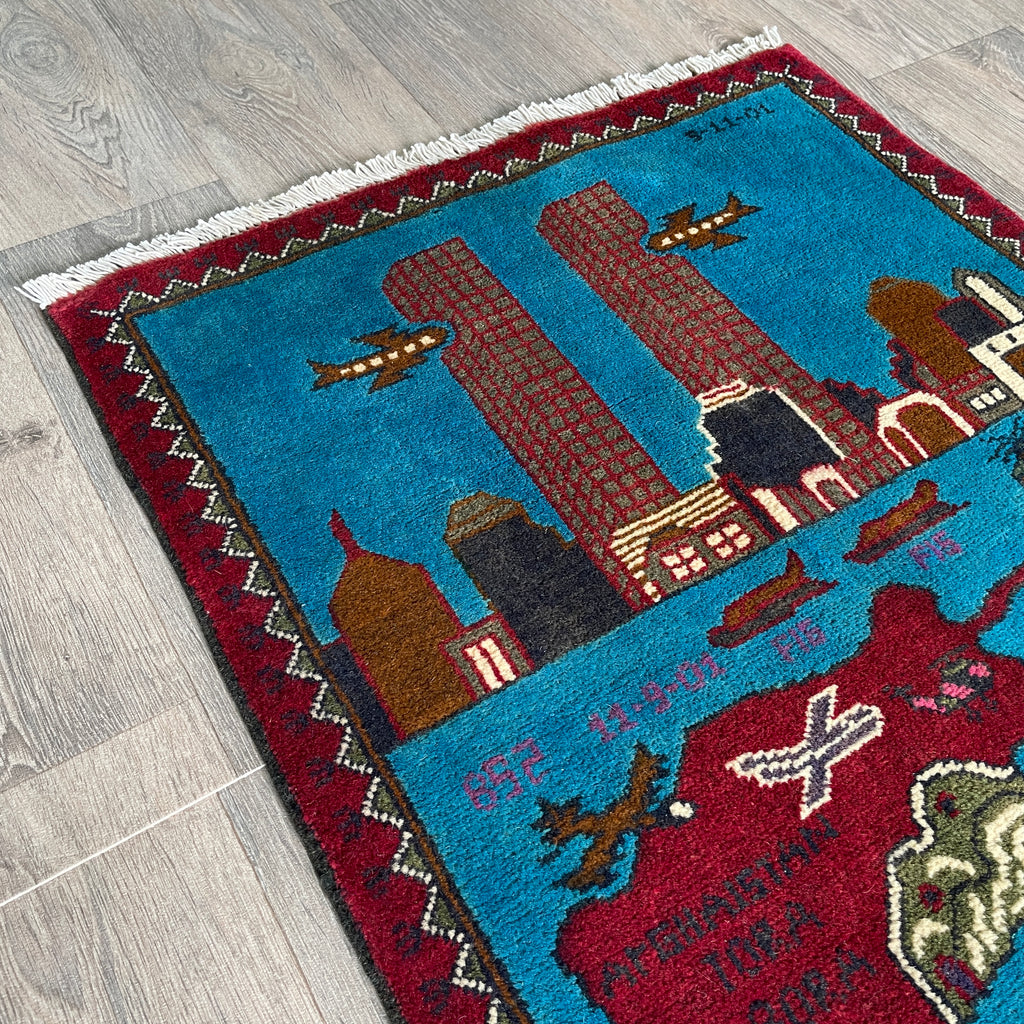 81 x 62 cm | Afghan 9/11 War Rug