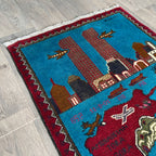 81 x 62 cm | Afghan 9/11 War Rug - Khorasan Rugs