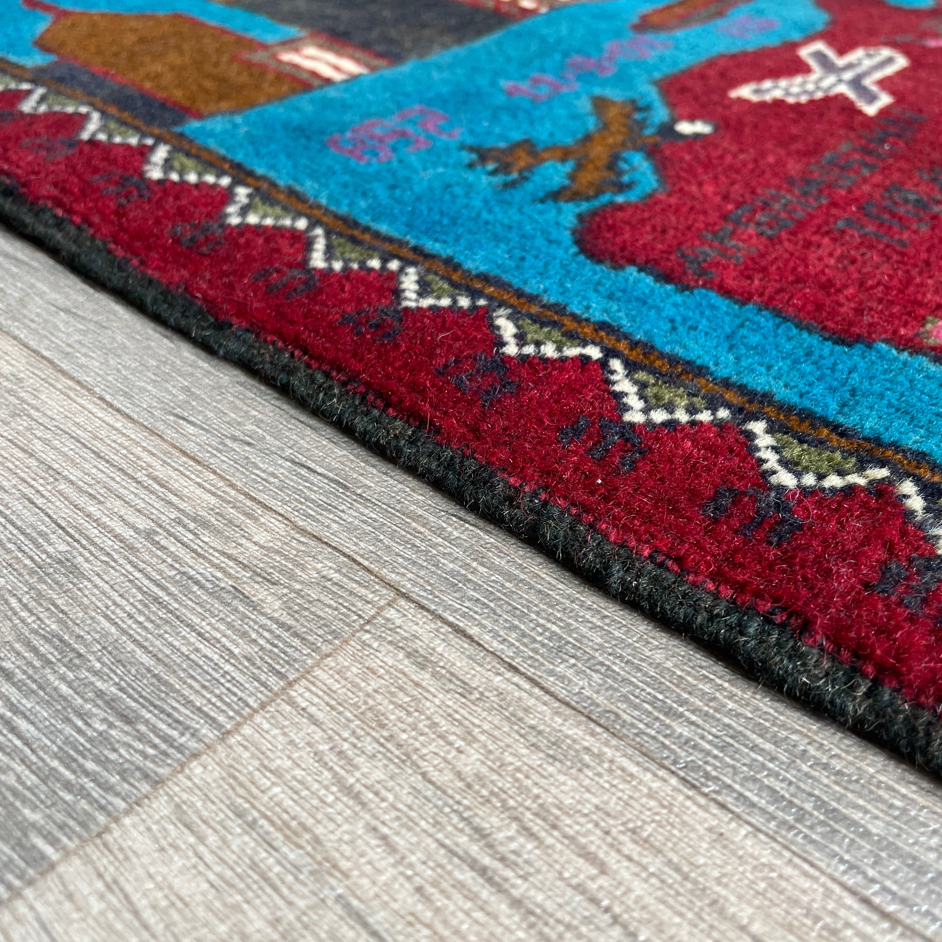 81 x 62 cm | Afghan 9/11 War Rug - Khorasan Rugs