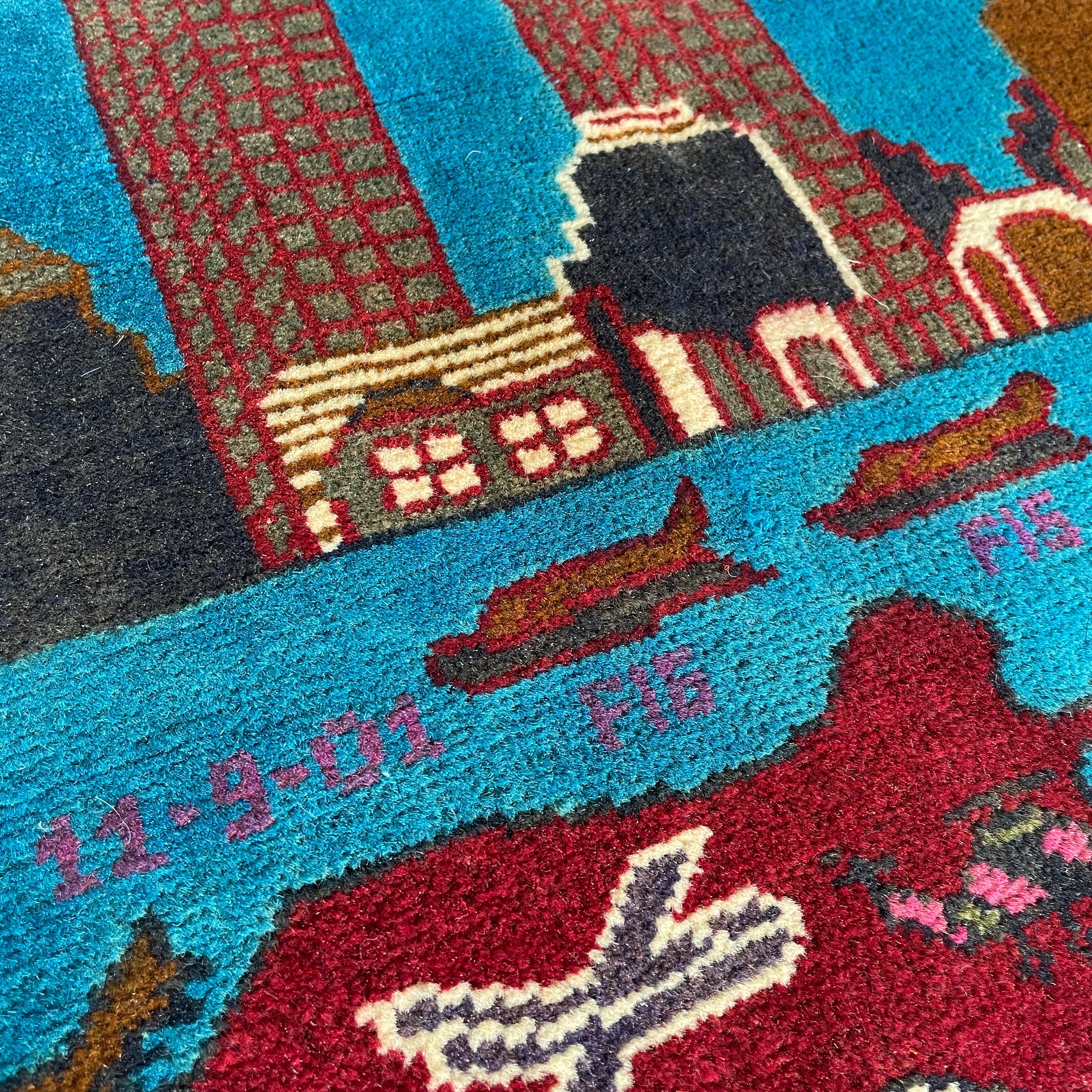 81 x 62 cm | Afghan 9/11 War Rug - Khorasan Rugs