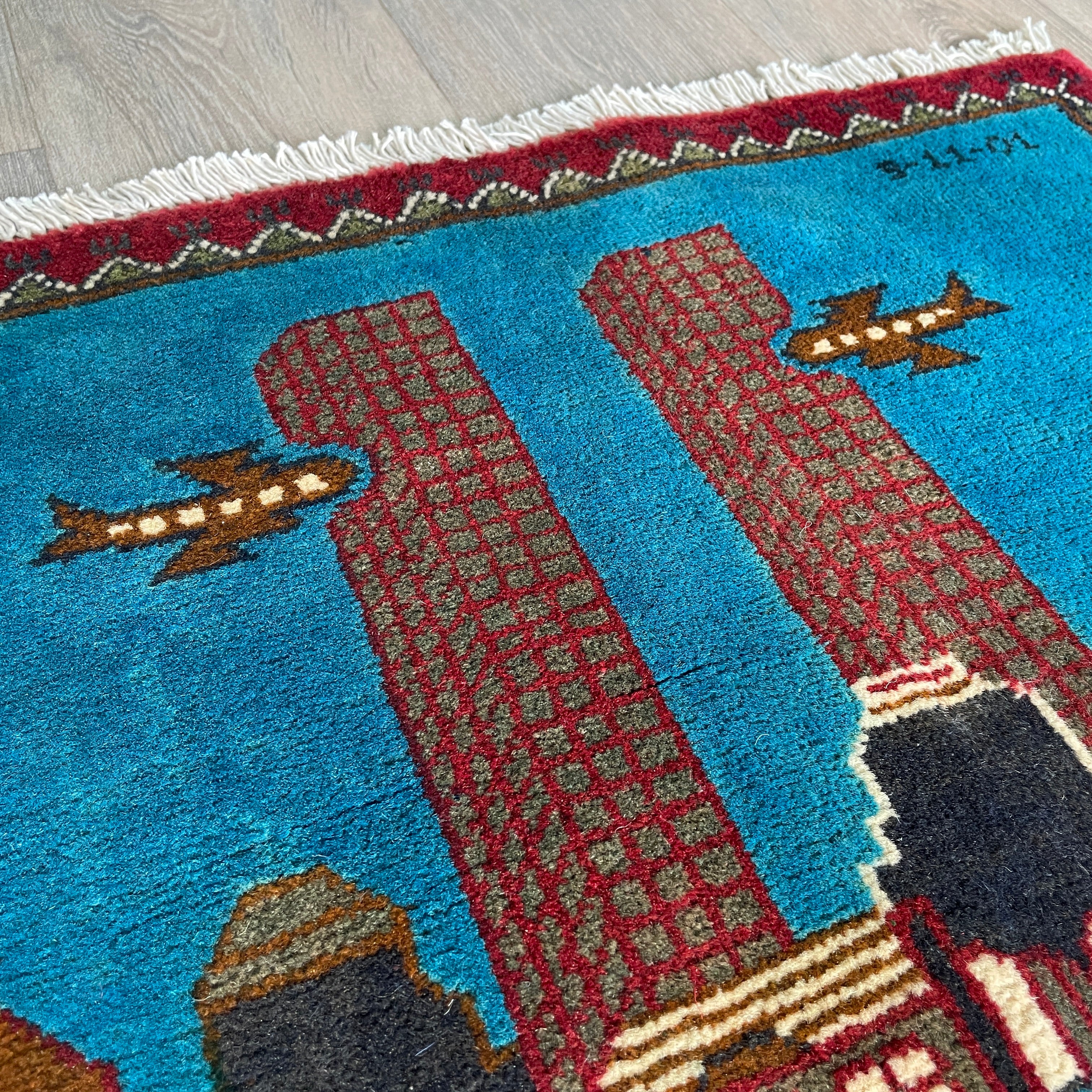 81 x 62 cm | Afghan 9/11 War Rug - Khorasan Rugs