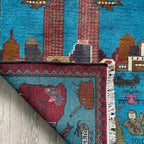 81 x 62 cm | Afghan 9/11 War Rug - Khorasan Rugs