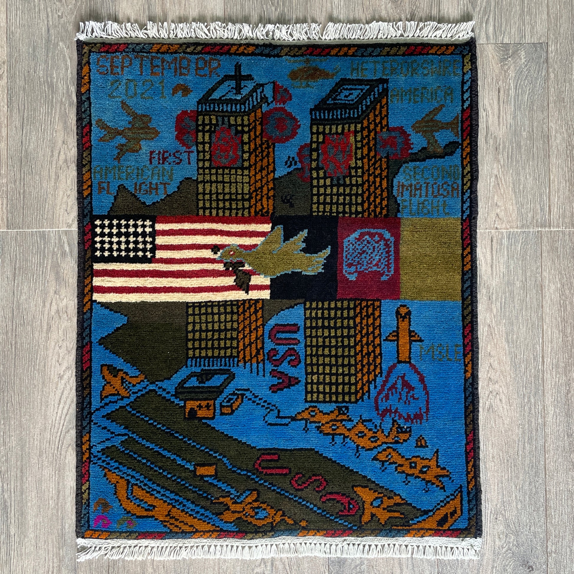 81 x 62 cm | Afghan 9/11 War Rug