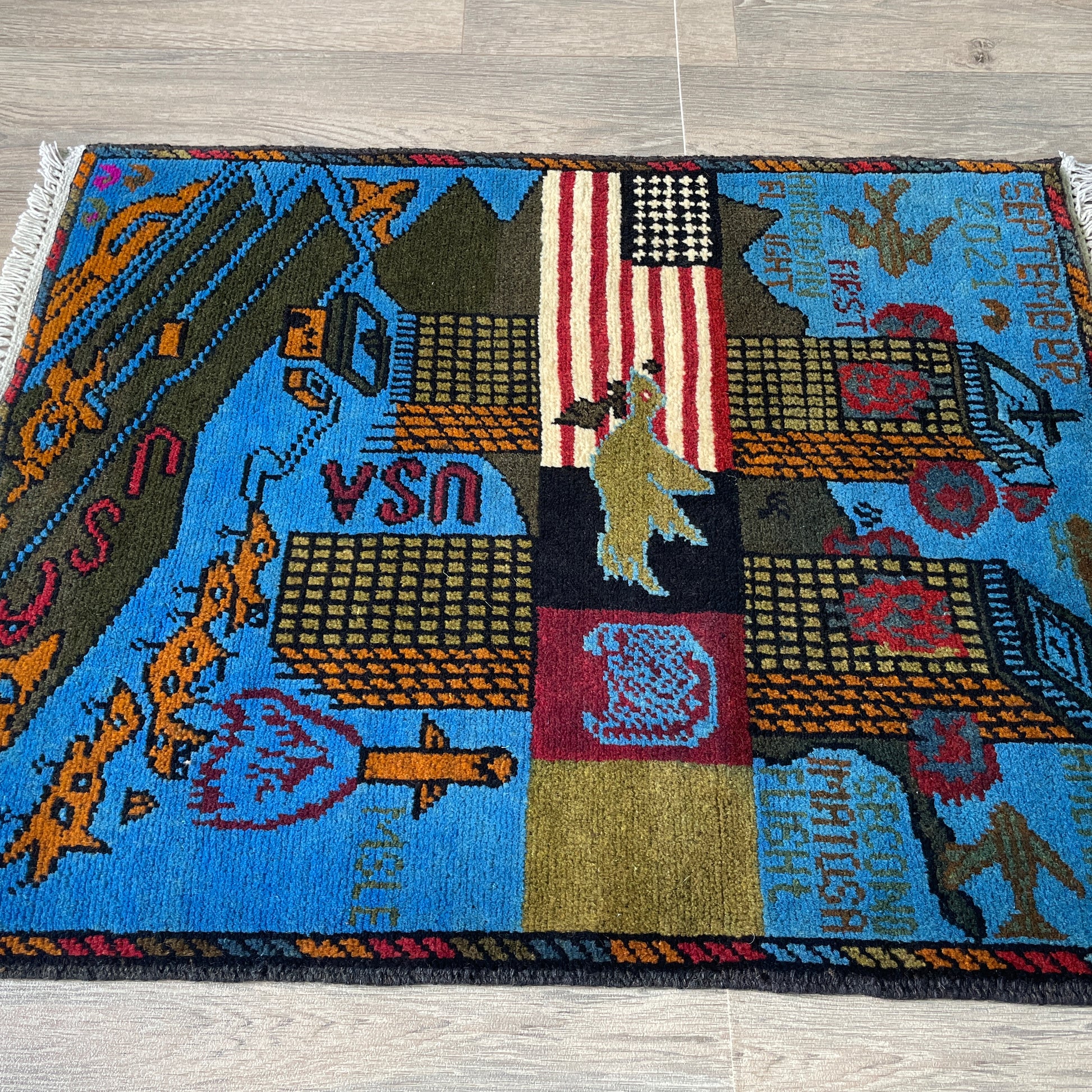 81 x 62 cm | Afghan 9/11 War Rug