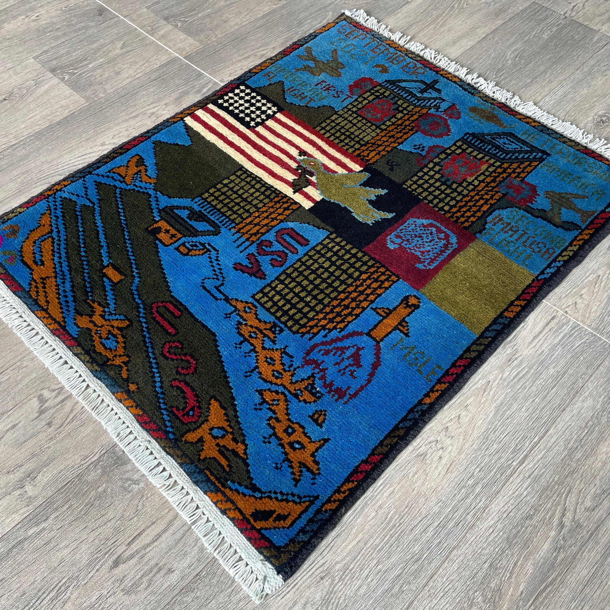 81 x 62 cm | Afghan 9/11 War Rug
