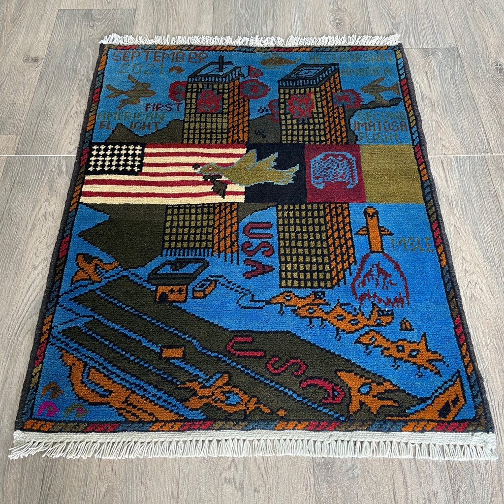 81 x 62 cm | Afghan 9/11 War Rug
