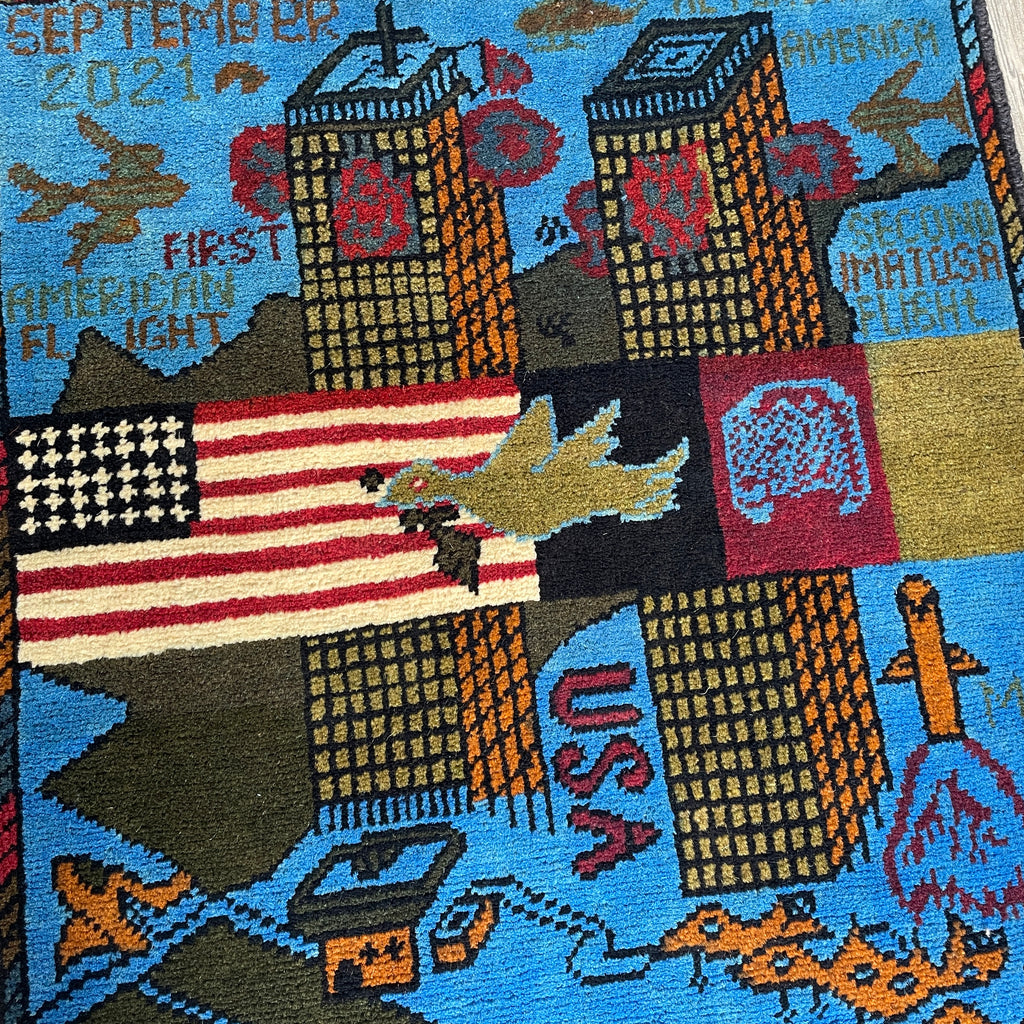 81 x 62 cm | Afghan 9/11 War Rug