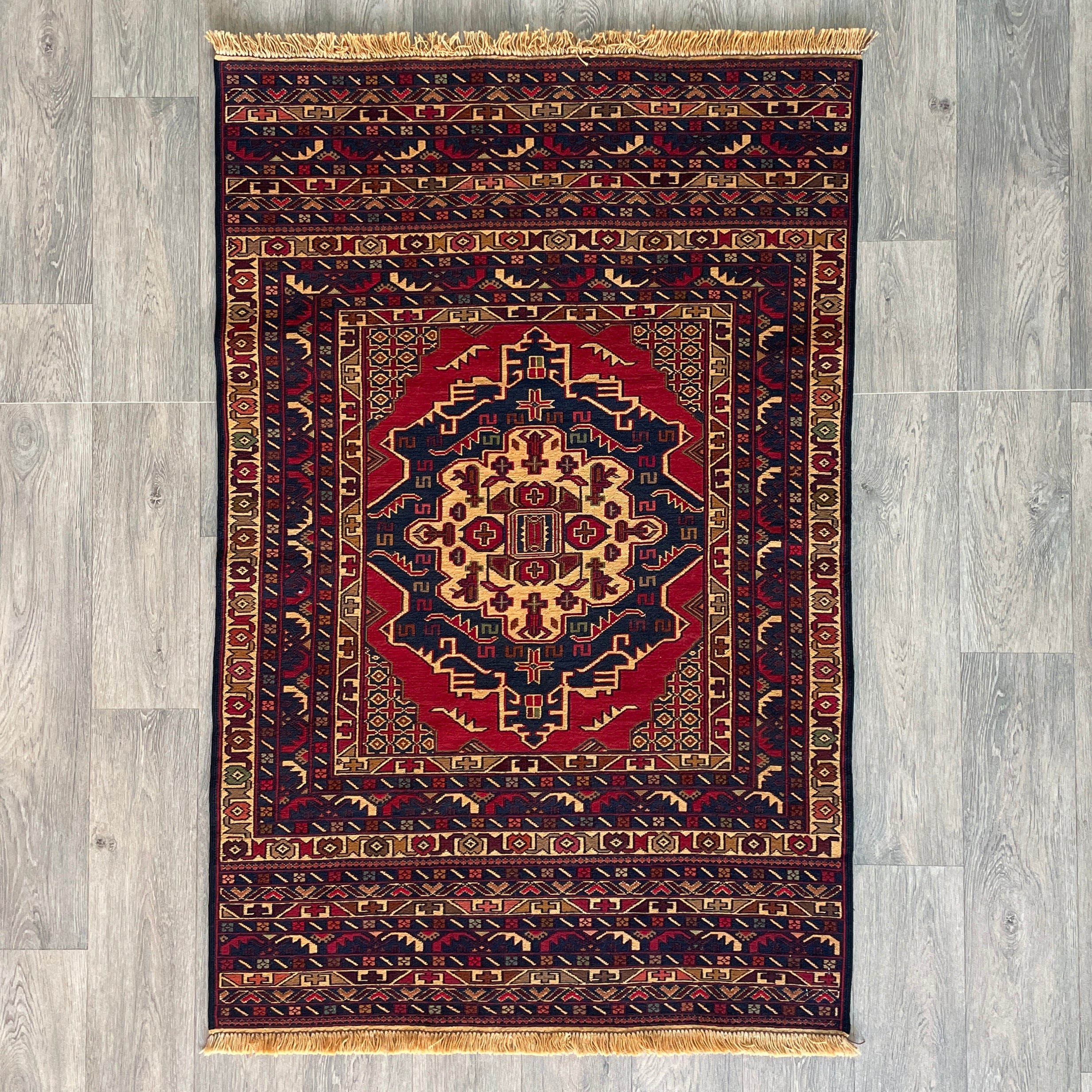 Afghan Fine Maliki Soumak Kilim Rug