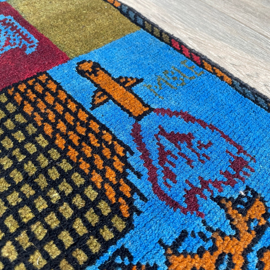 81 x 62 cm | Afghan 9/11 War Rug