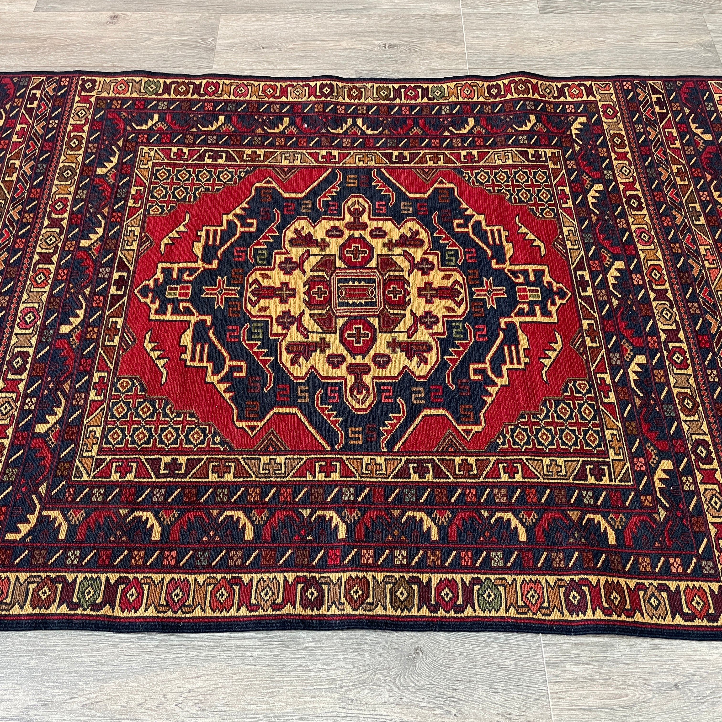 Afghan Fine Maliki Soumak Kilim Rug
