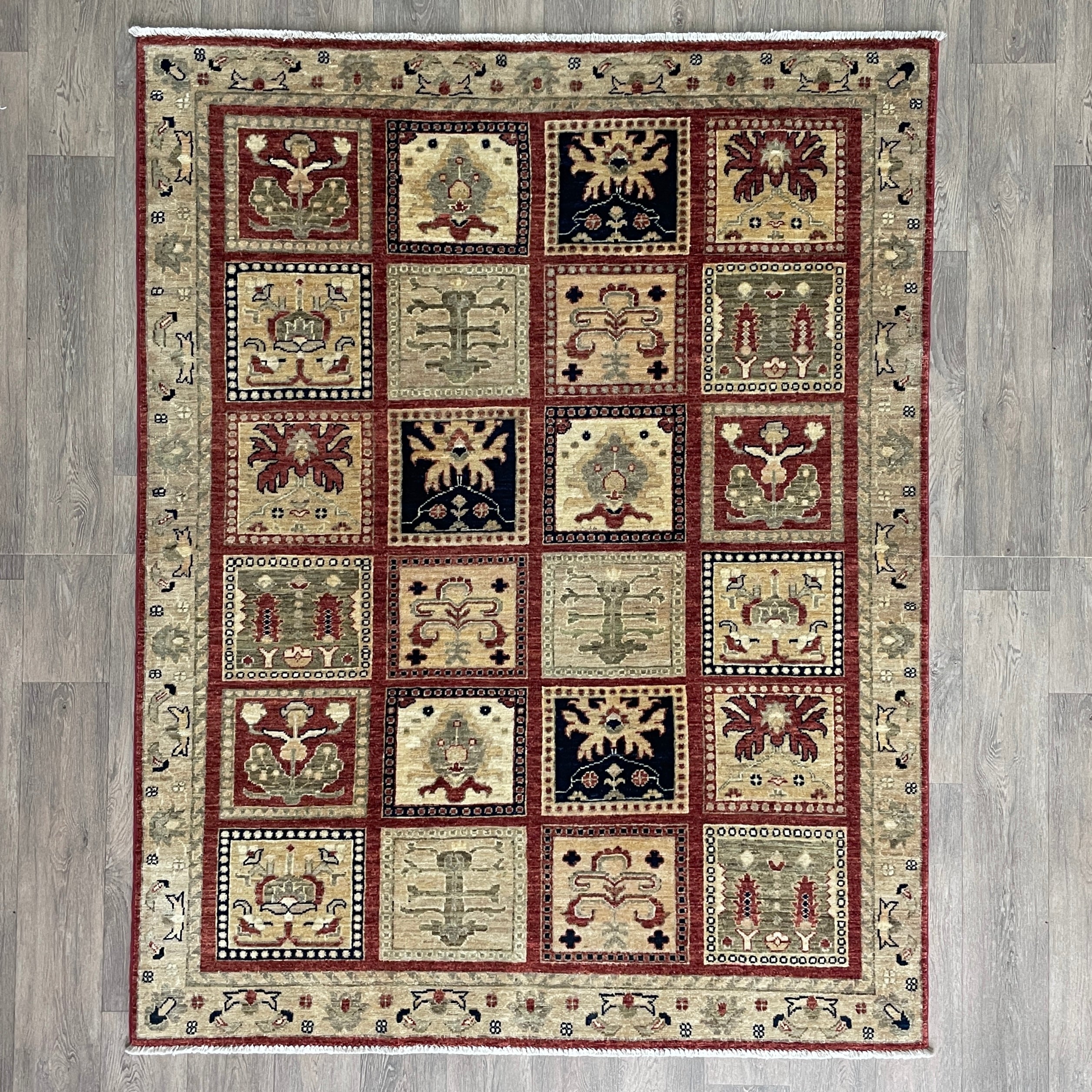 Afghan Ziegler Rug 'Tray of Flowers'