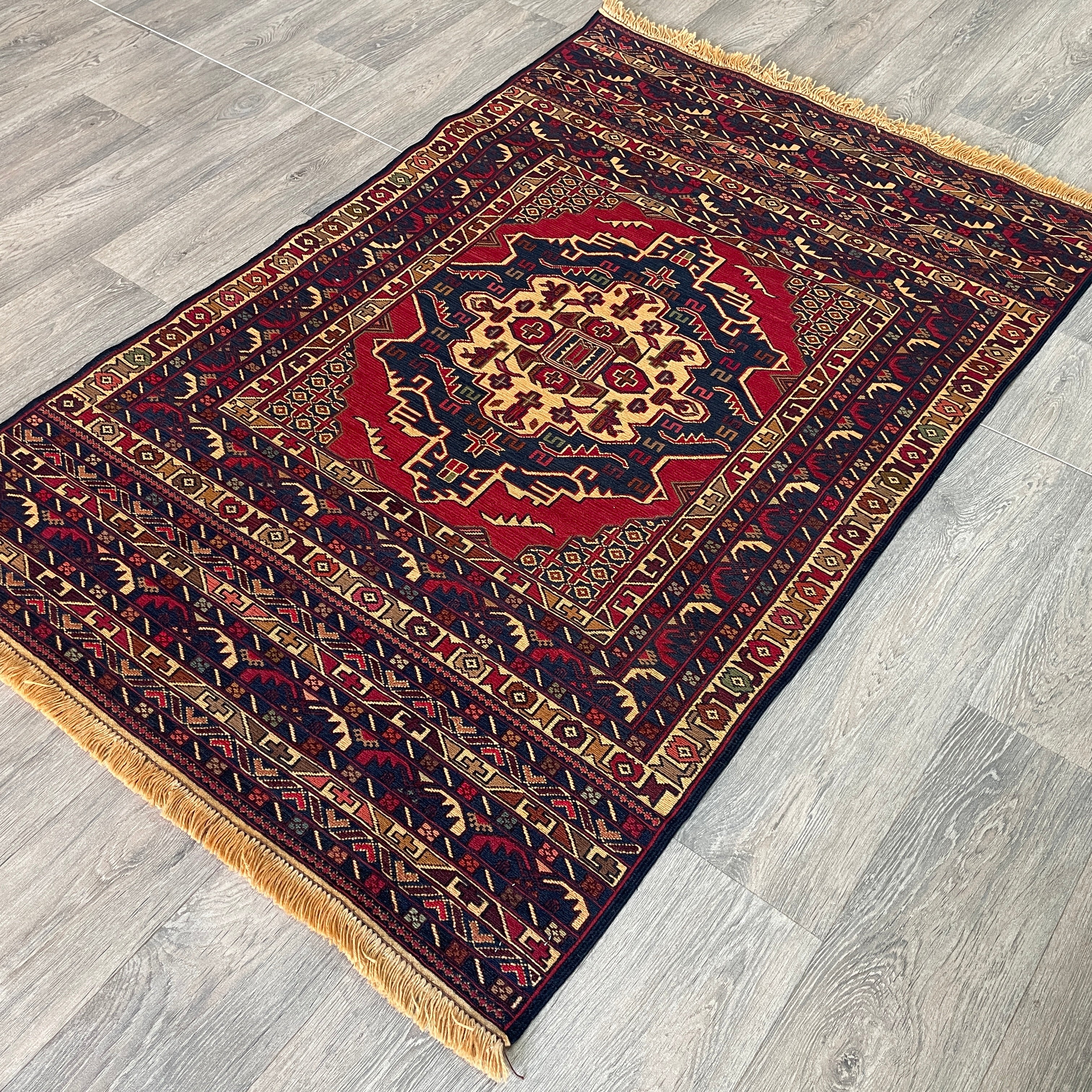Afghan Fine Maliki Soumak Kilim Rug