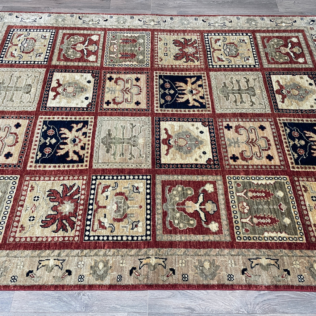 Afghan Ziegler Rug 'Tray of Flowers'