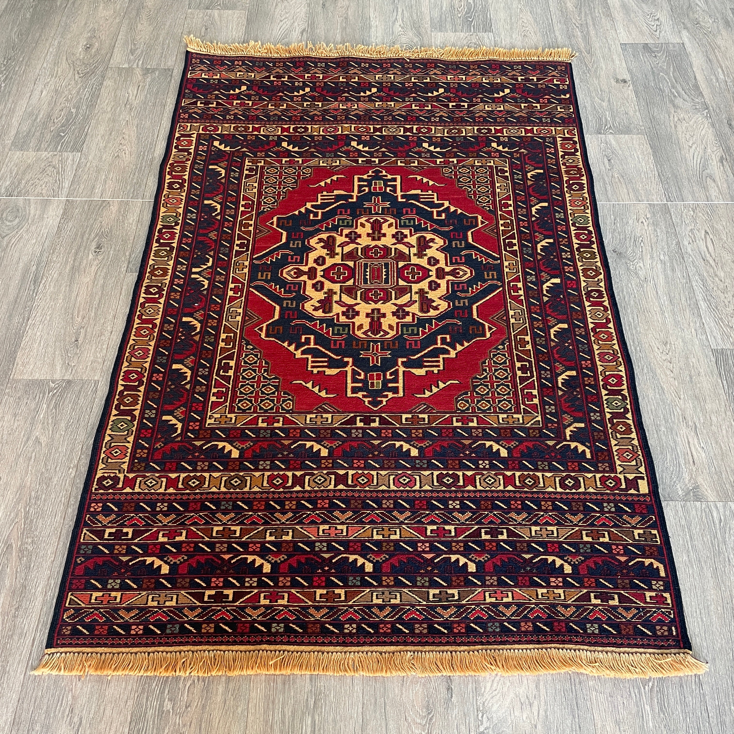 Afghan Fine Maliki Soumak Kilim Rug
