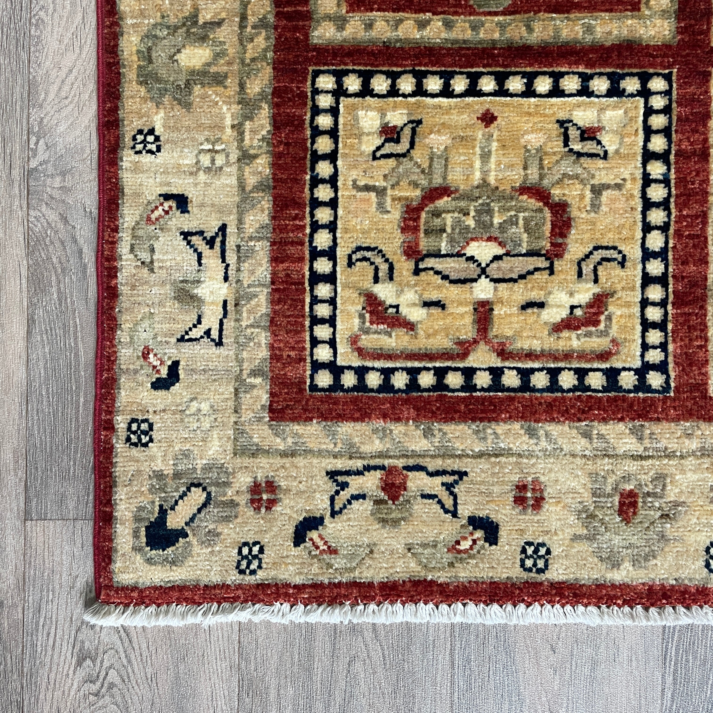 Afghan Ziegler Rug 'Tray of Flowers'