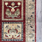 Afghan Ziegler Rug 'Tray of Flowers'