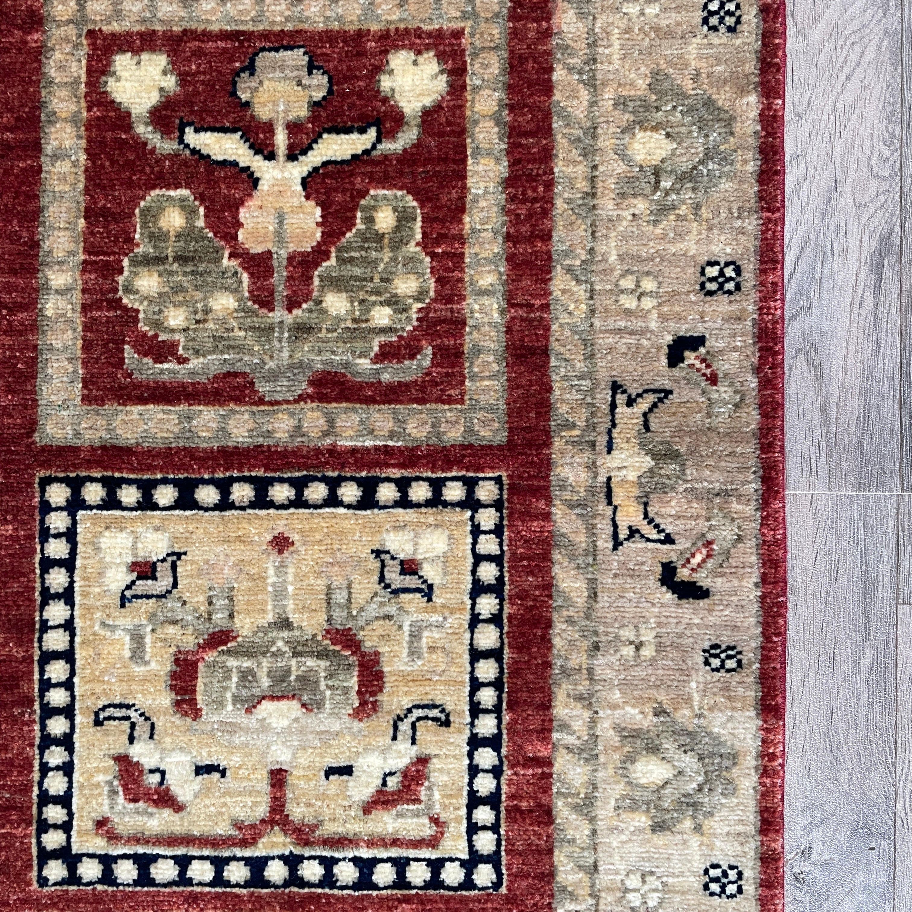 Afghan Ziegler Rug 'Tray of Flowers'