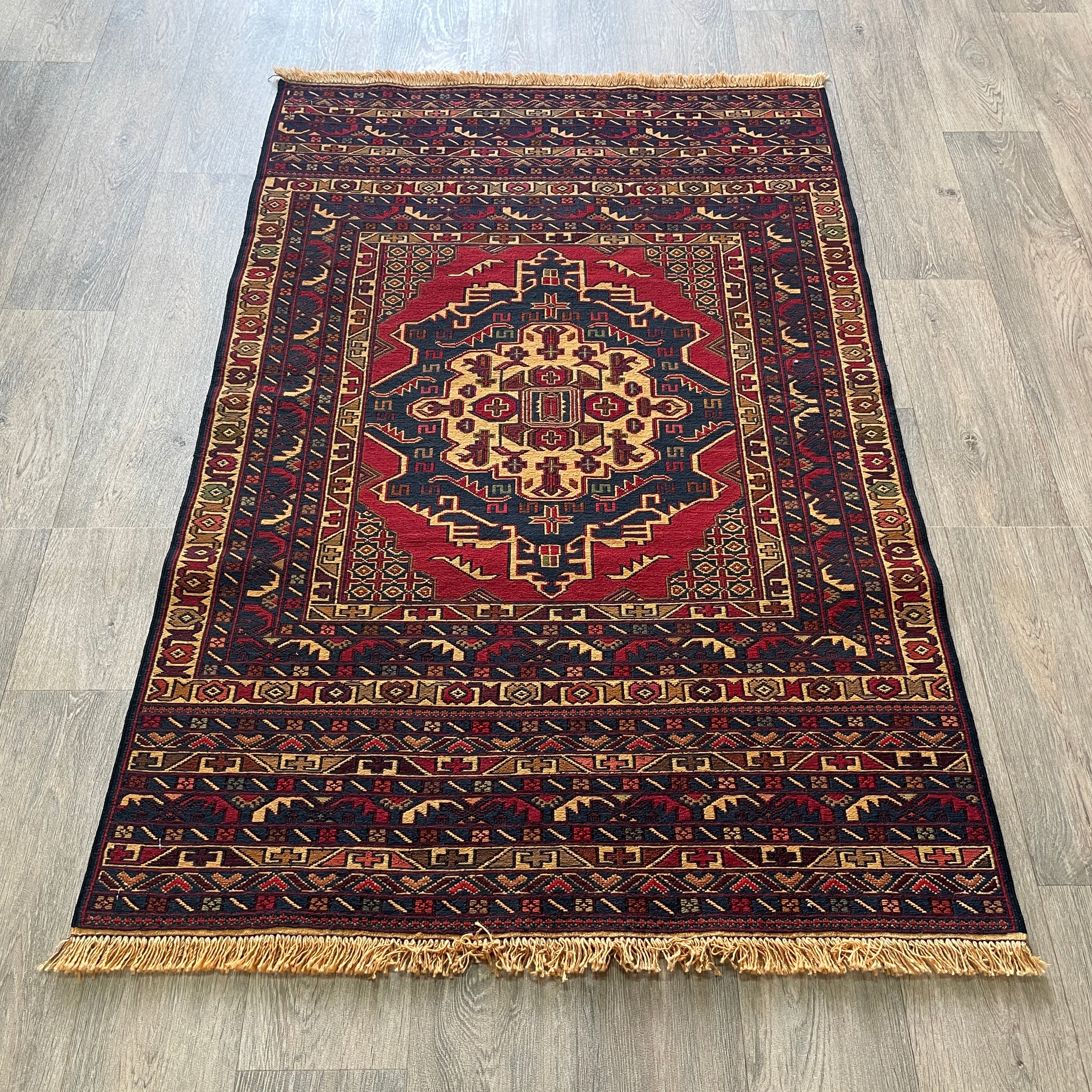 Afghan Fine Maliki Soumak Kilim Rug