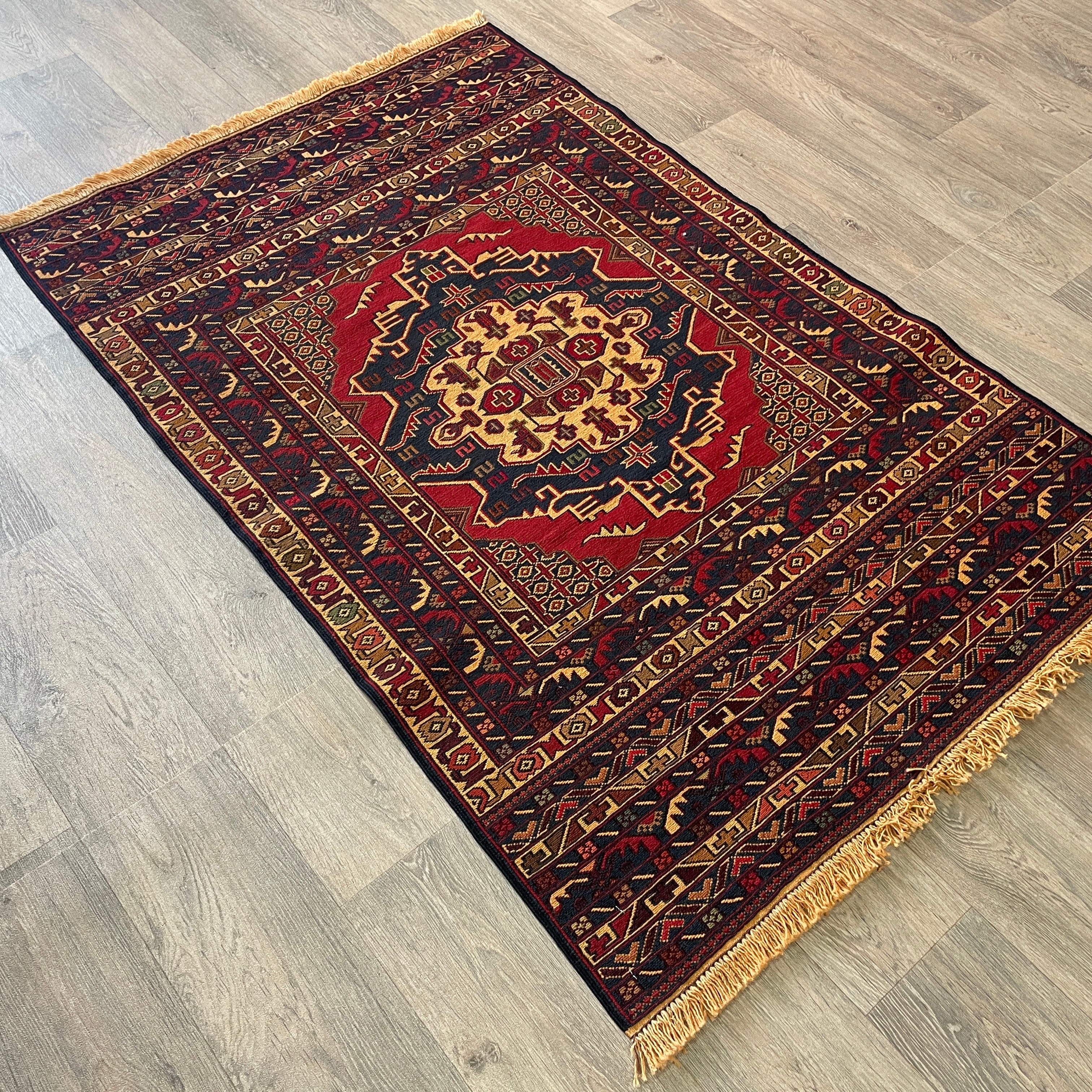 Afghan Fine Maliki Soumak Kilim Rug