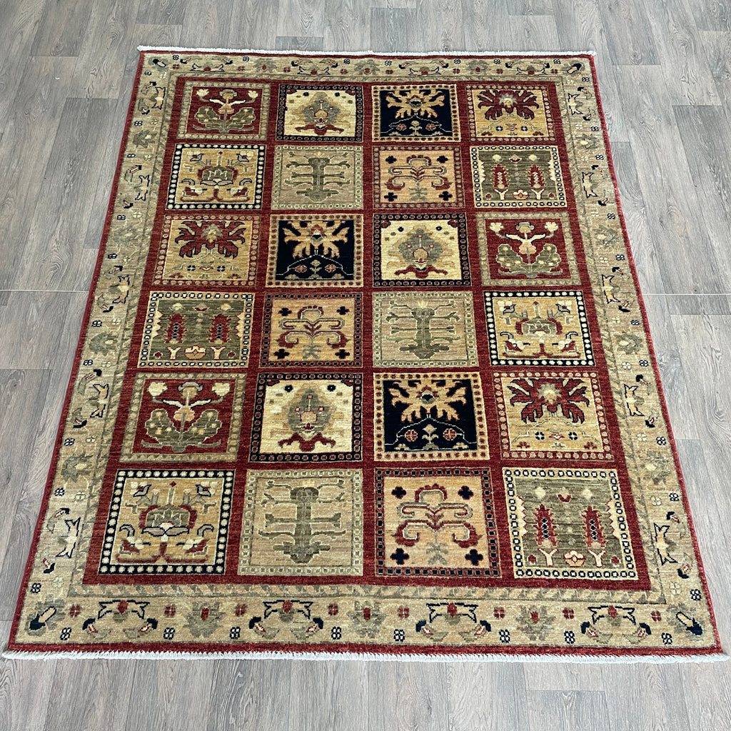 Afghan Ziegler Rug 'Tray of Flowers'