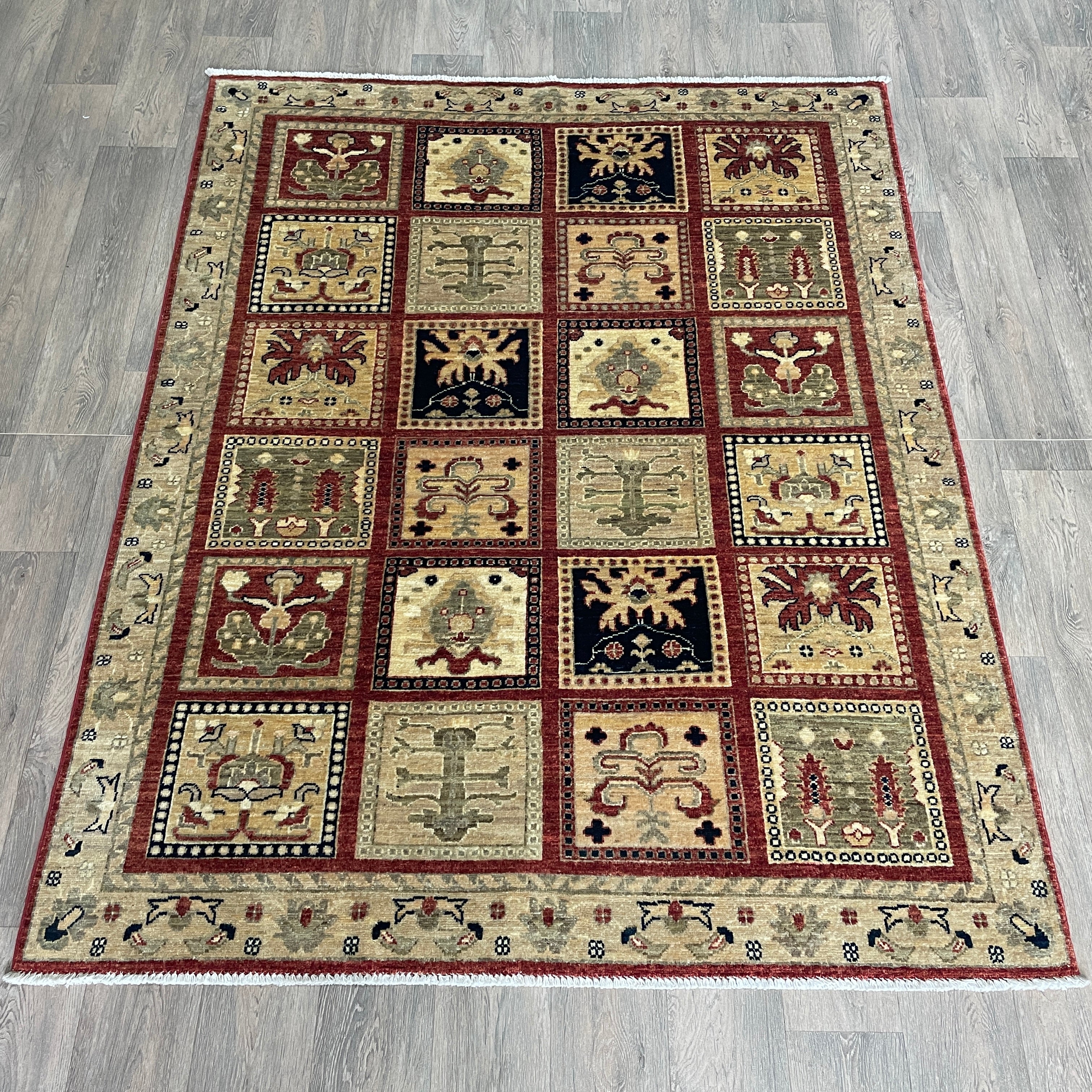 Afghan Ziegler Rug 'Tray of Flowers'