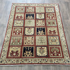 Afghan Ziegler Rug 'Tray of Flowers'