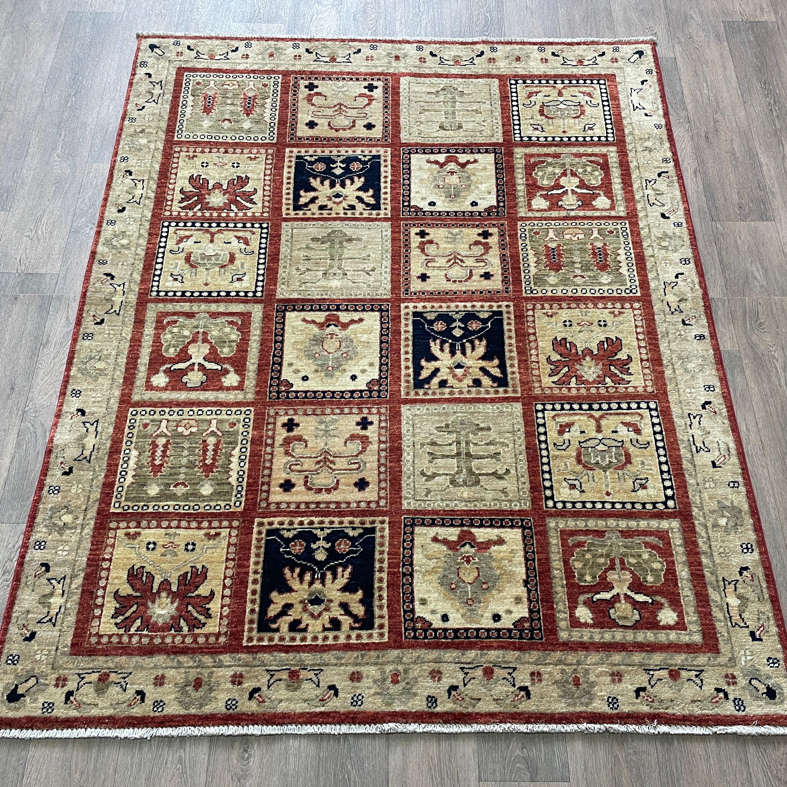 Afghan Ziegler Rug 'Tray of Flowers'