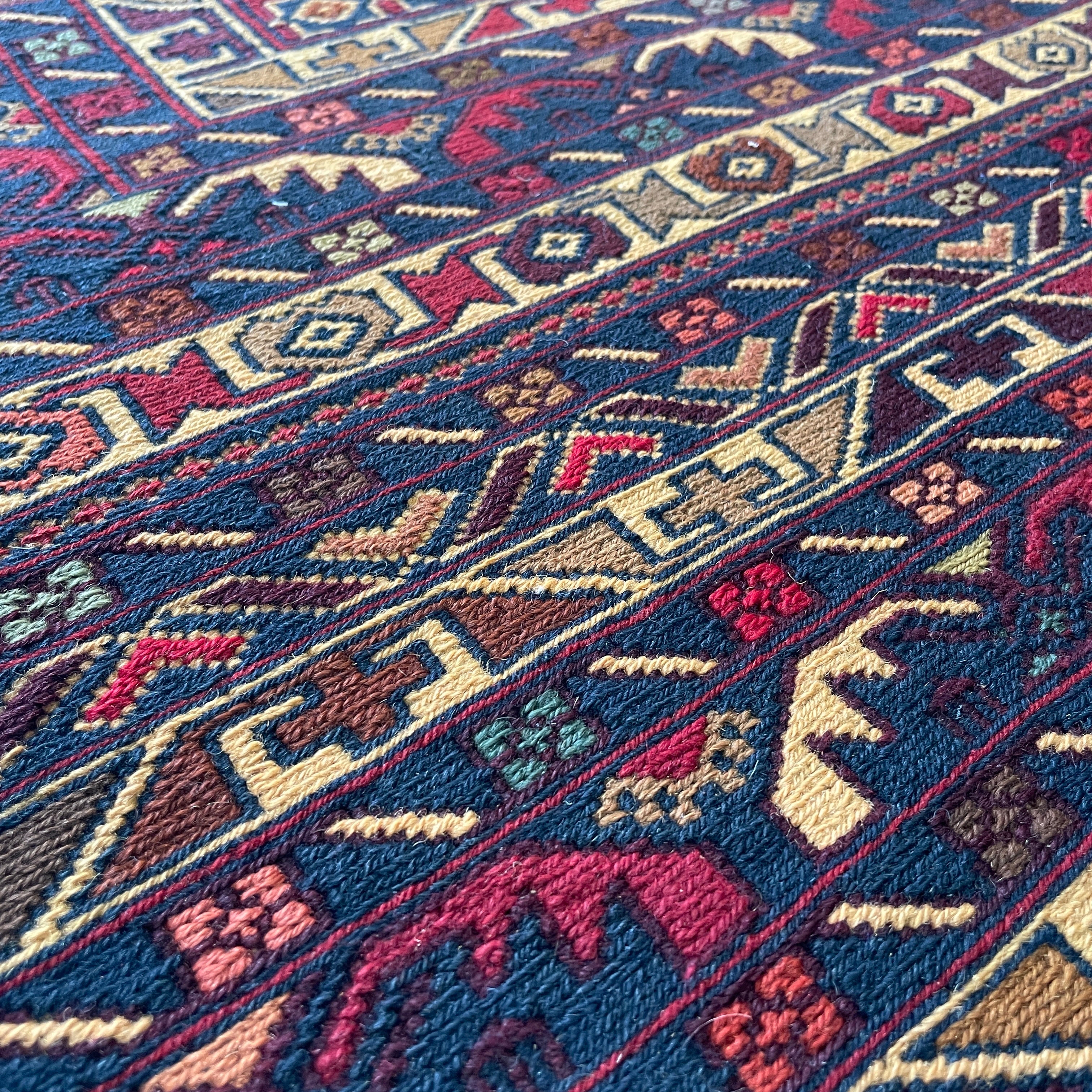 Afghan Fine Maliki Soumak Kilim Rug
