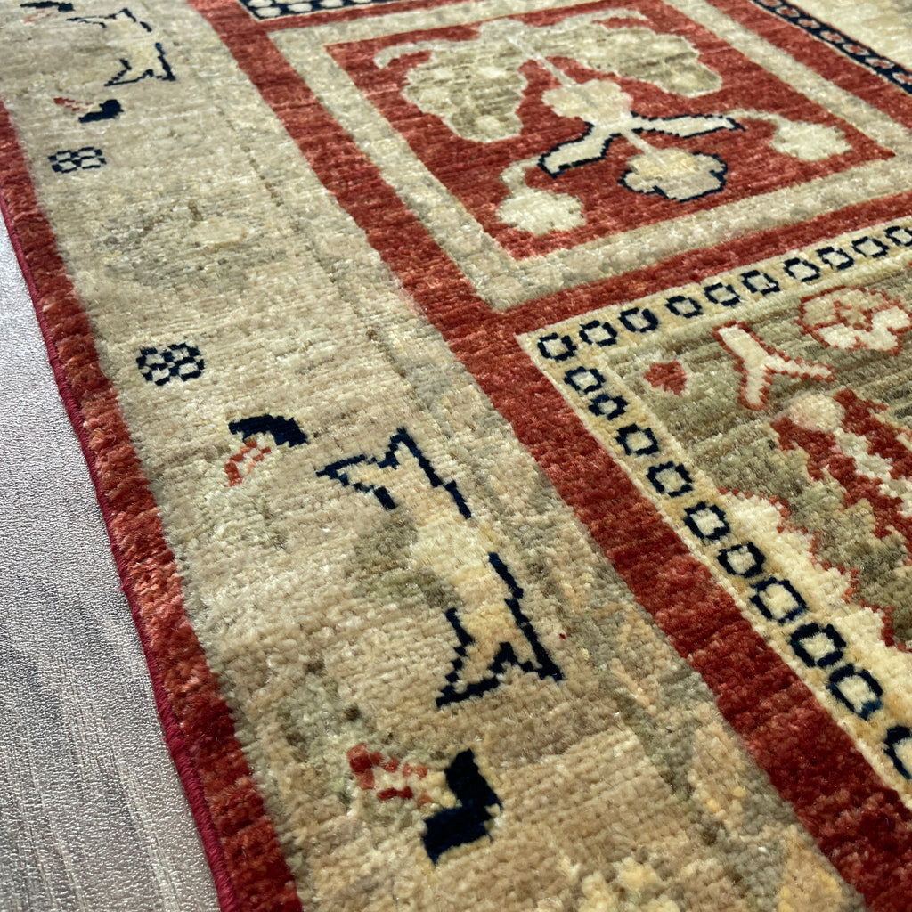 Afghan Ziegler Rug 'Tray of Flowers'