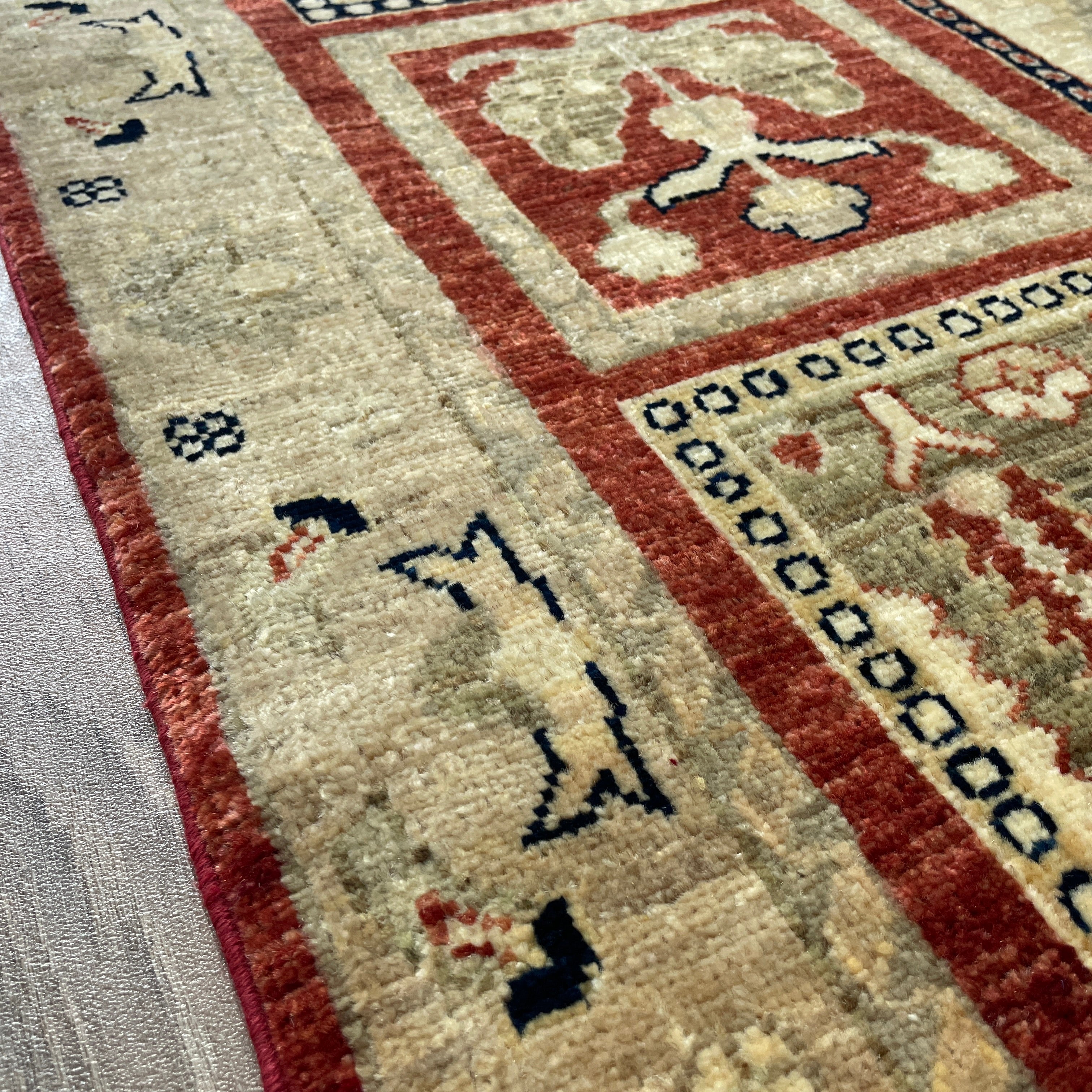 Afghan Ziegler Rug 'Tray of Flowers'